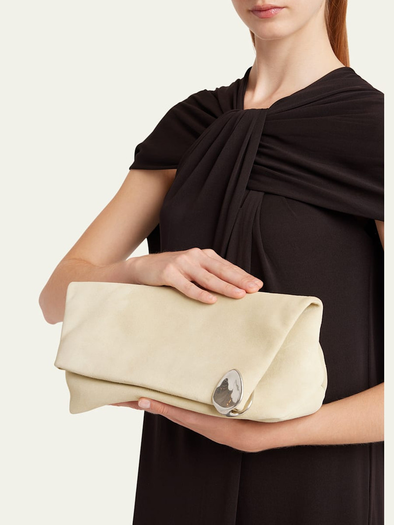 Jil Sander Jewel Zip Leather Pochette Clutch Bag outlook