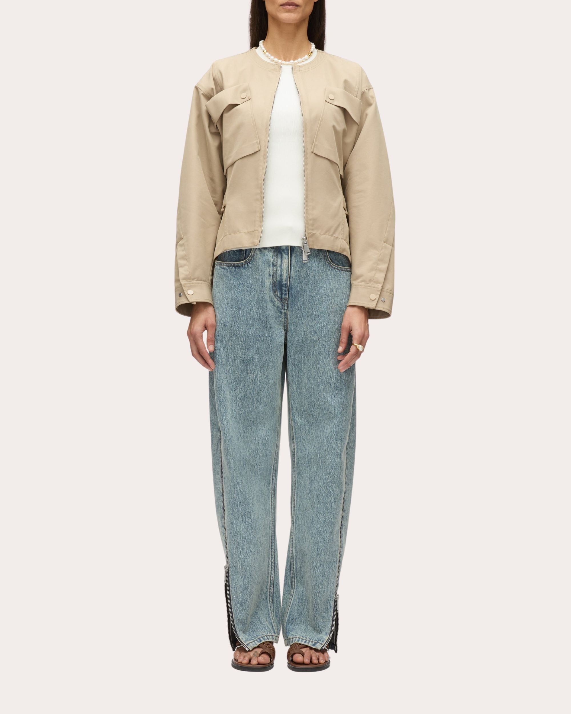Flounce-Hem Cargo Utility Jacket - 4