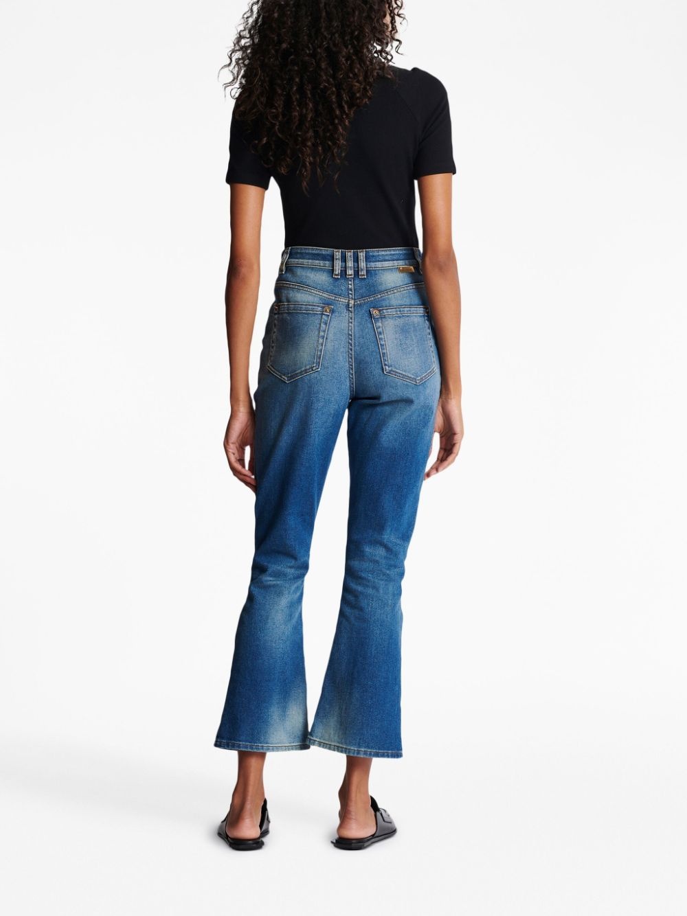 buttoned bootcut jeans - 4