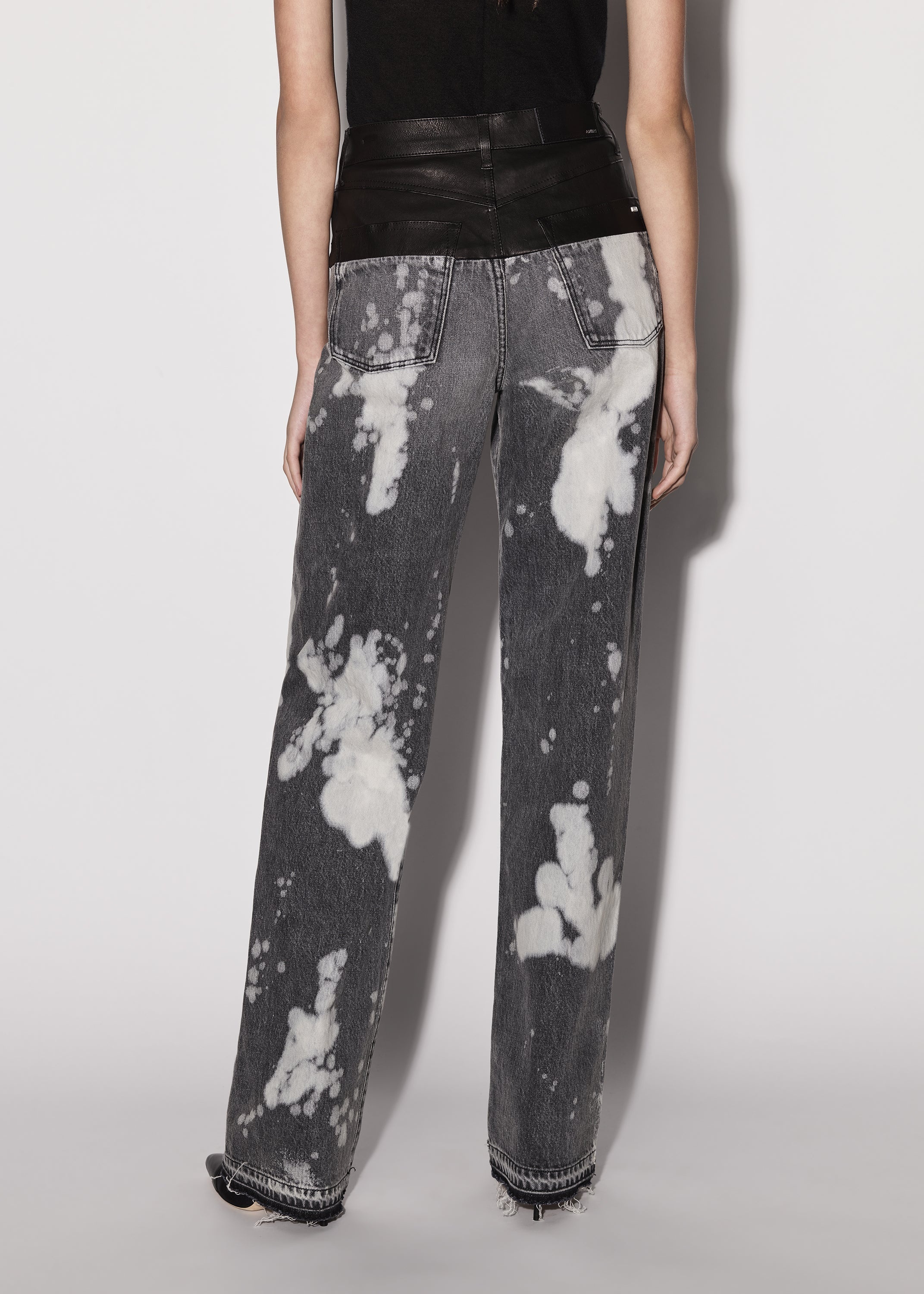LEATHER HYBRID WIDE JEAN - 5