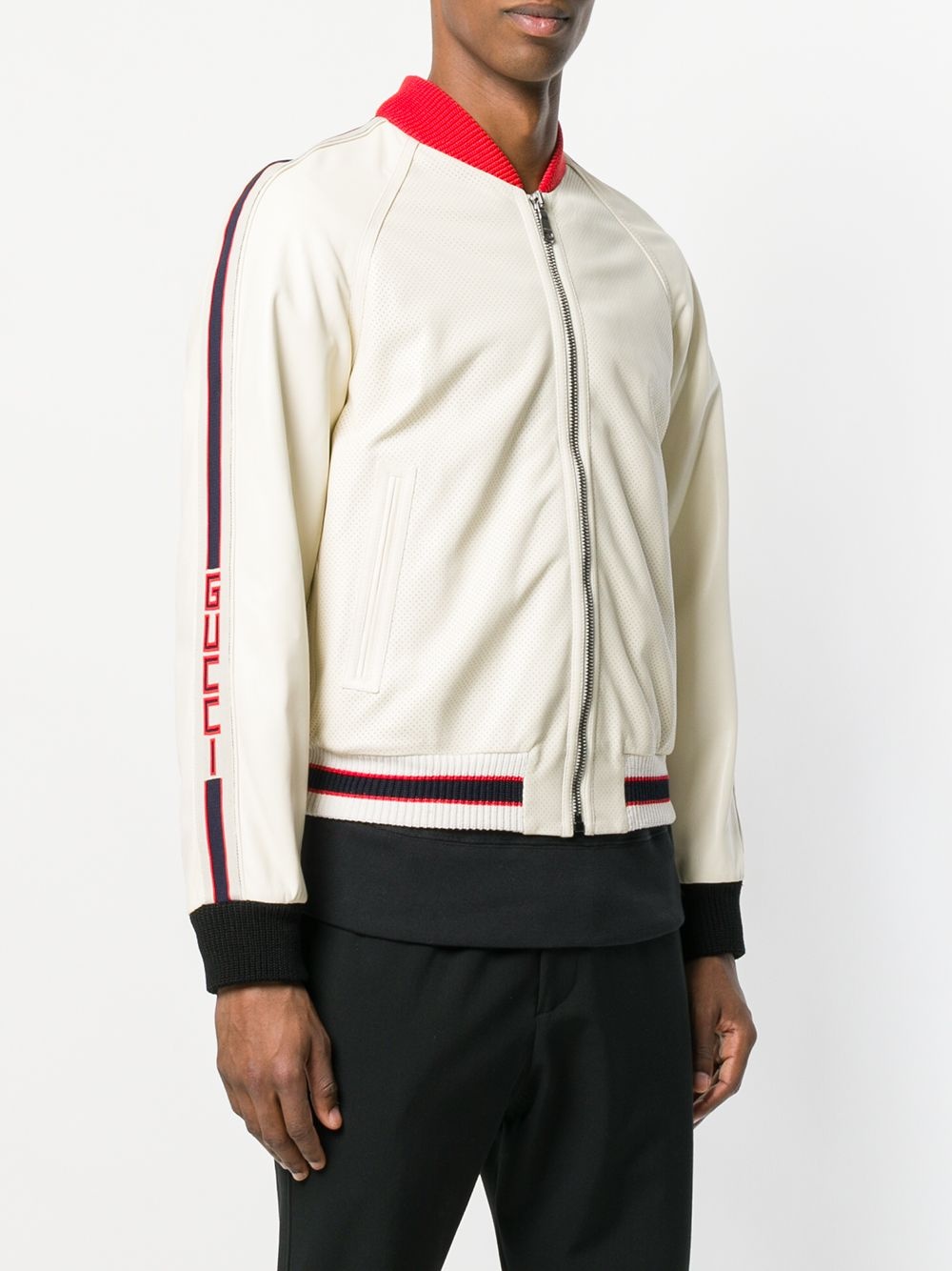 Perforated bomber with Gucci logo - 3