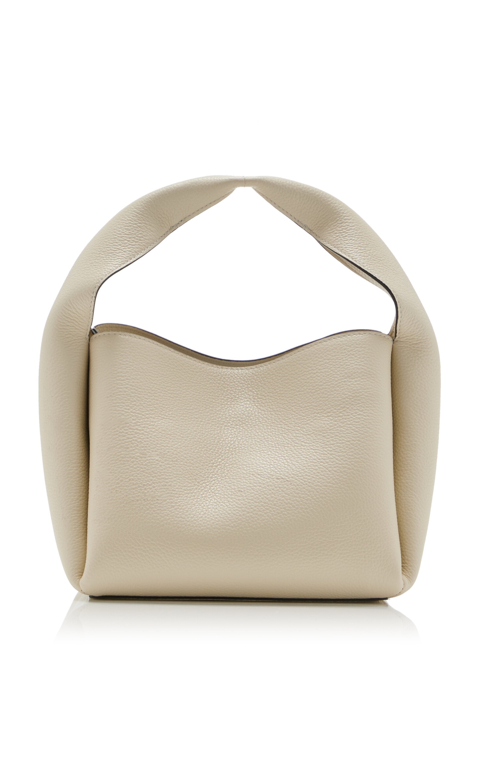 Leather Bucket Bag white - 6