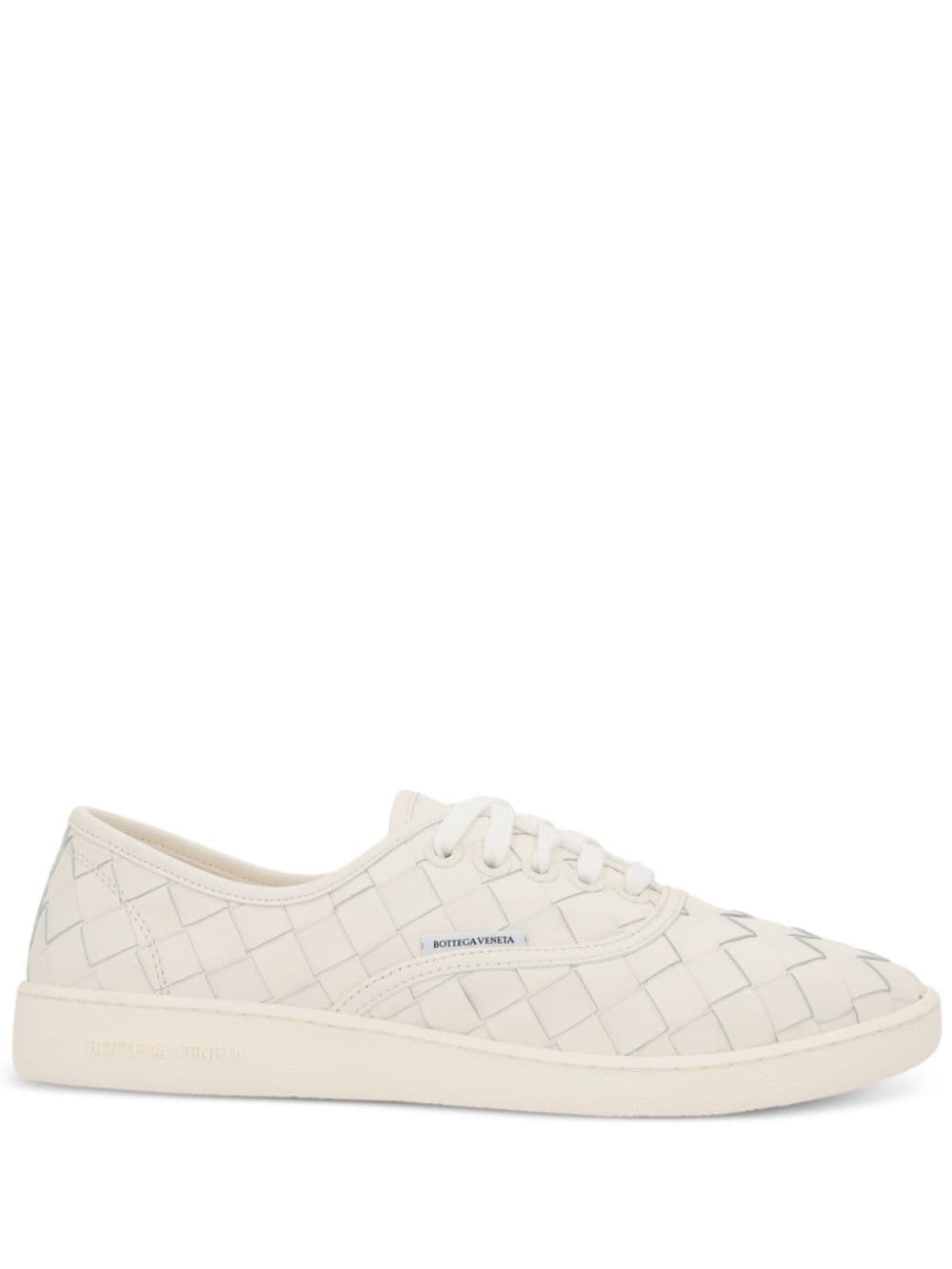 interwoven leather sneakers - 1