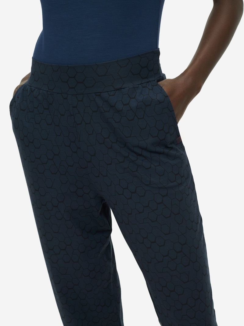 Women's Track Pants London 6 Micro Modal Stretch Navy - 5