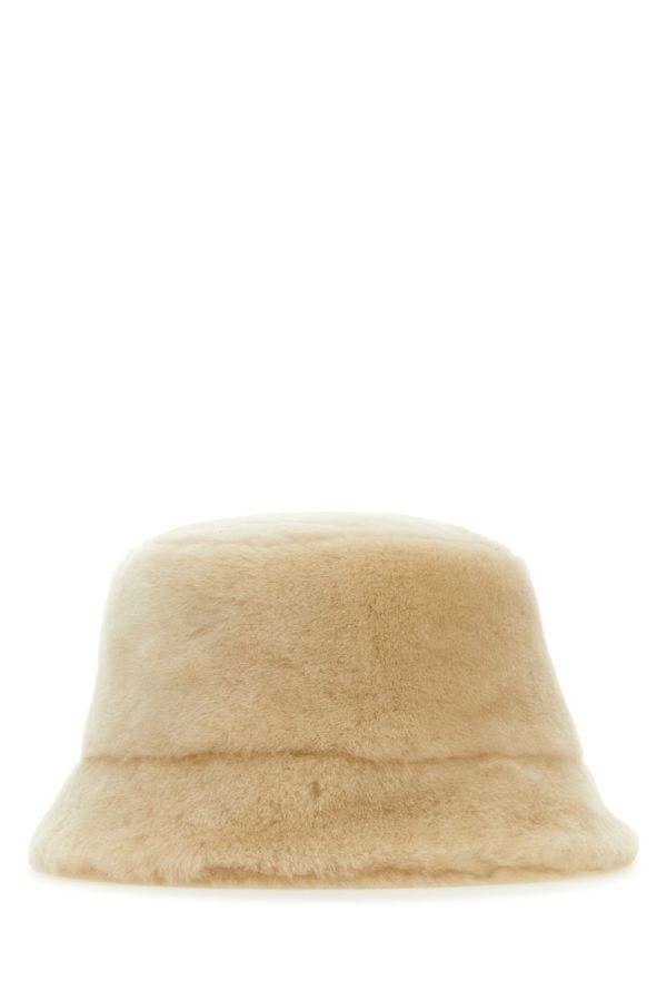 Prada Woman Beige Shearling Hat - 1