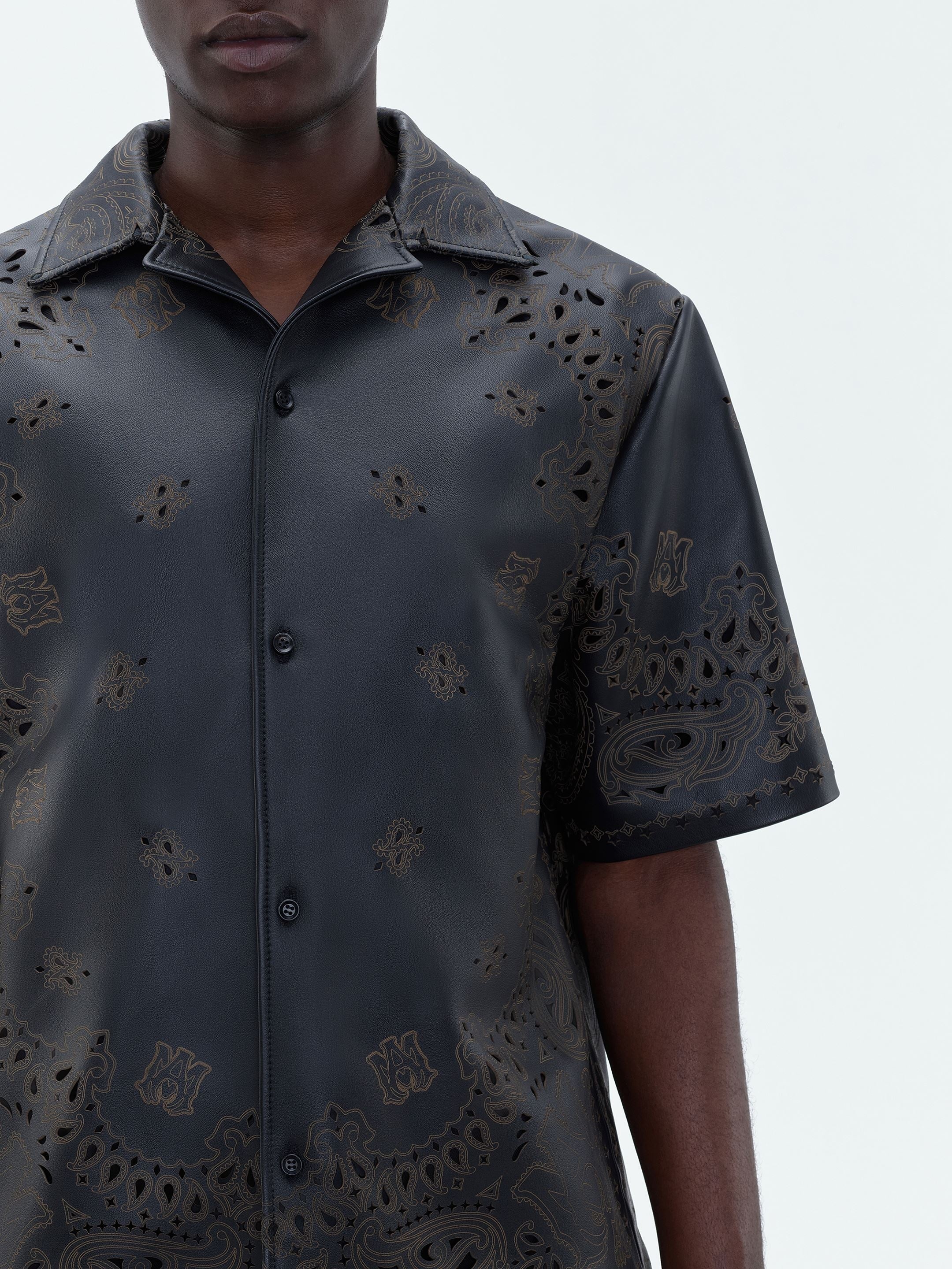 LEATHER BANDANA SHORT SLEEVE SHIRT - 6