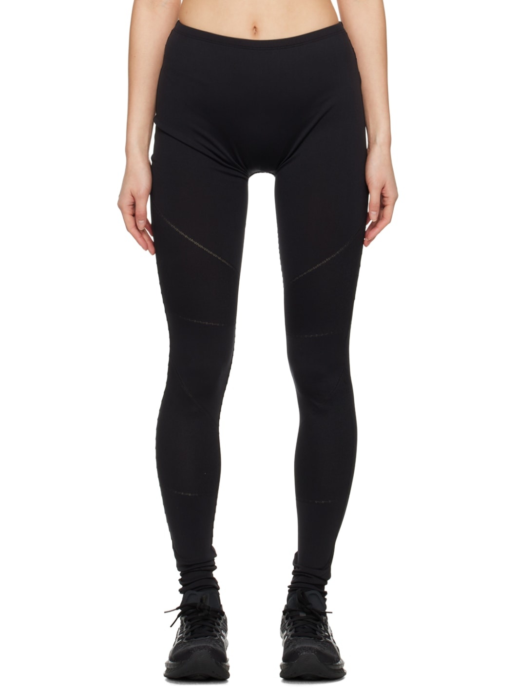 Black Raw Edge Leggings - 1