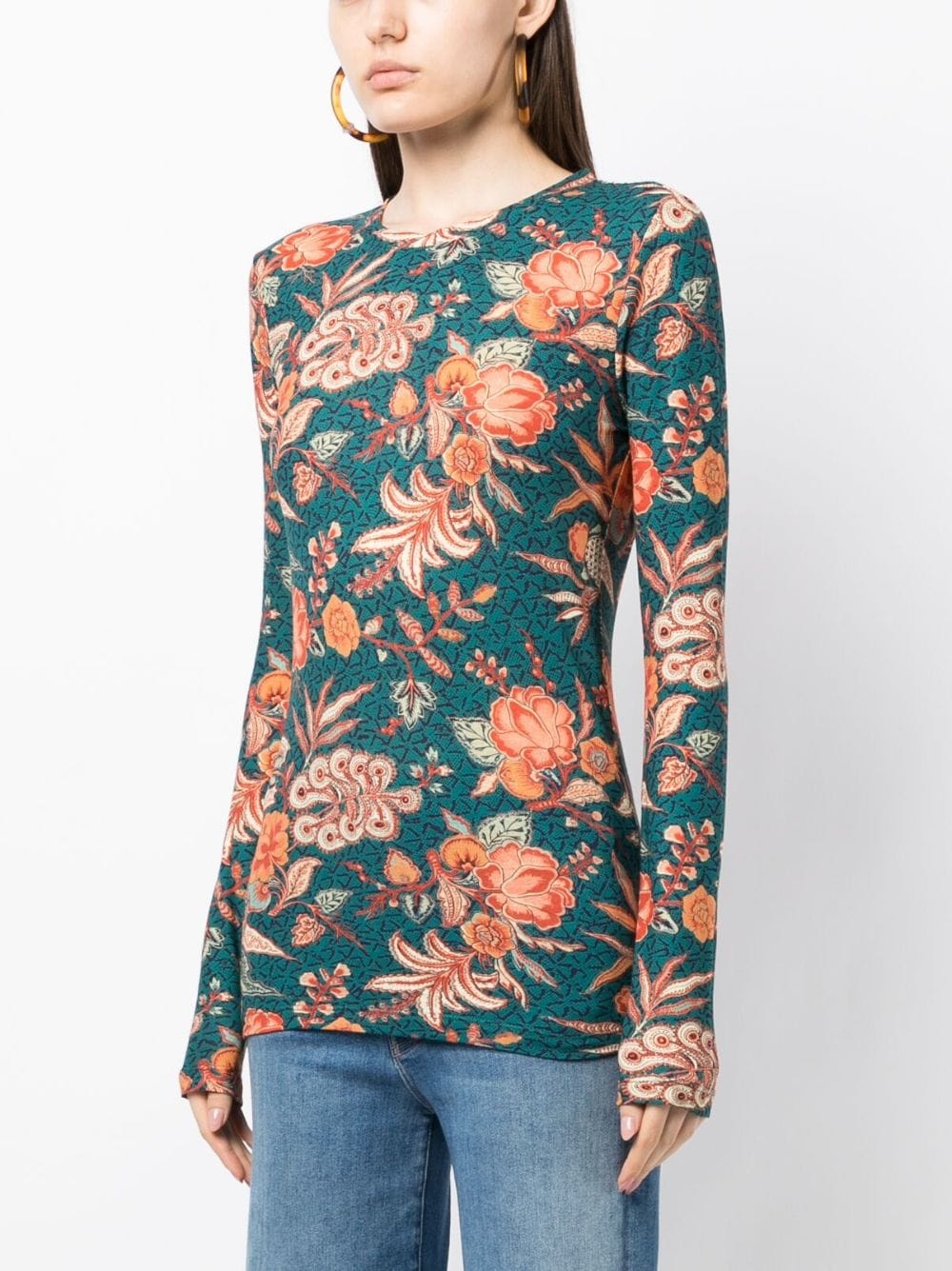 Eve floral-print long-sleeves top - 3