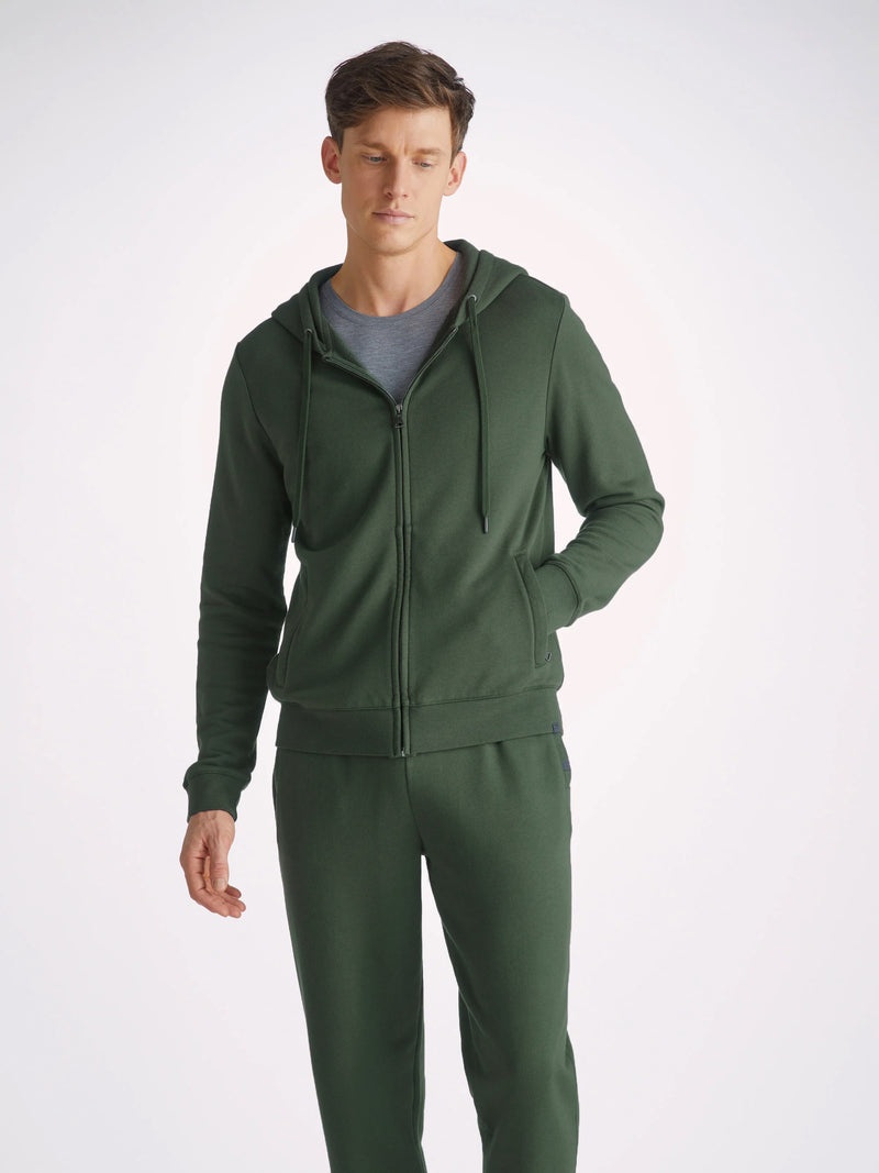 Men's Hoodie Quinn Cotton Modal Hunter Green - 2