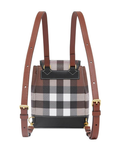Burberry check-pattern leather backpack outlook