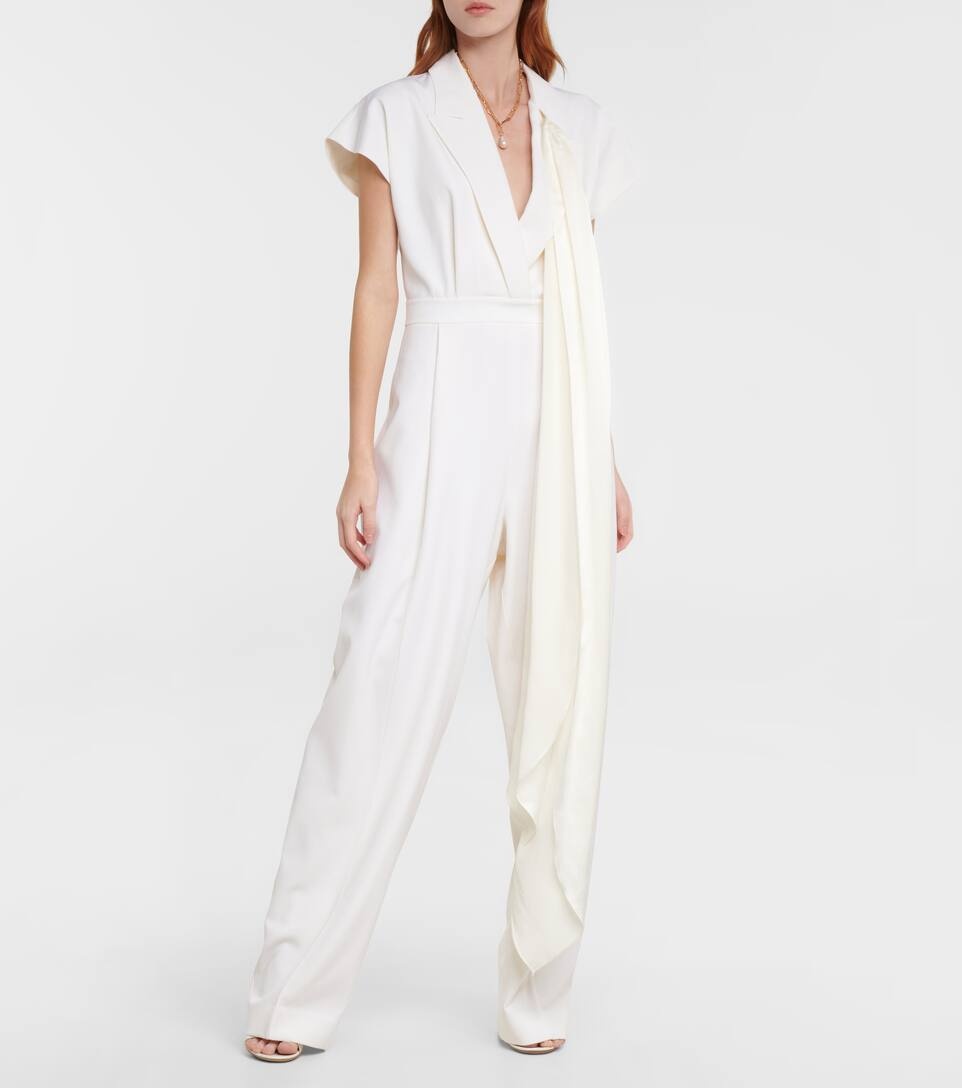 Bridal cape-detail wool jumpsuit - 2