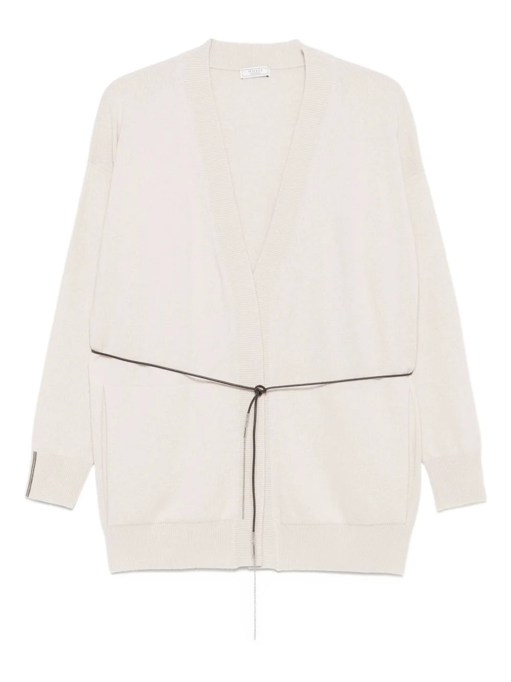 tie-fastening V-neck cardigan - 1