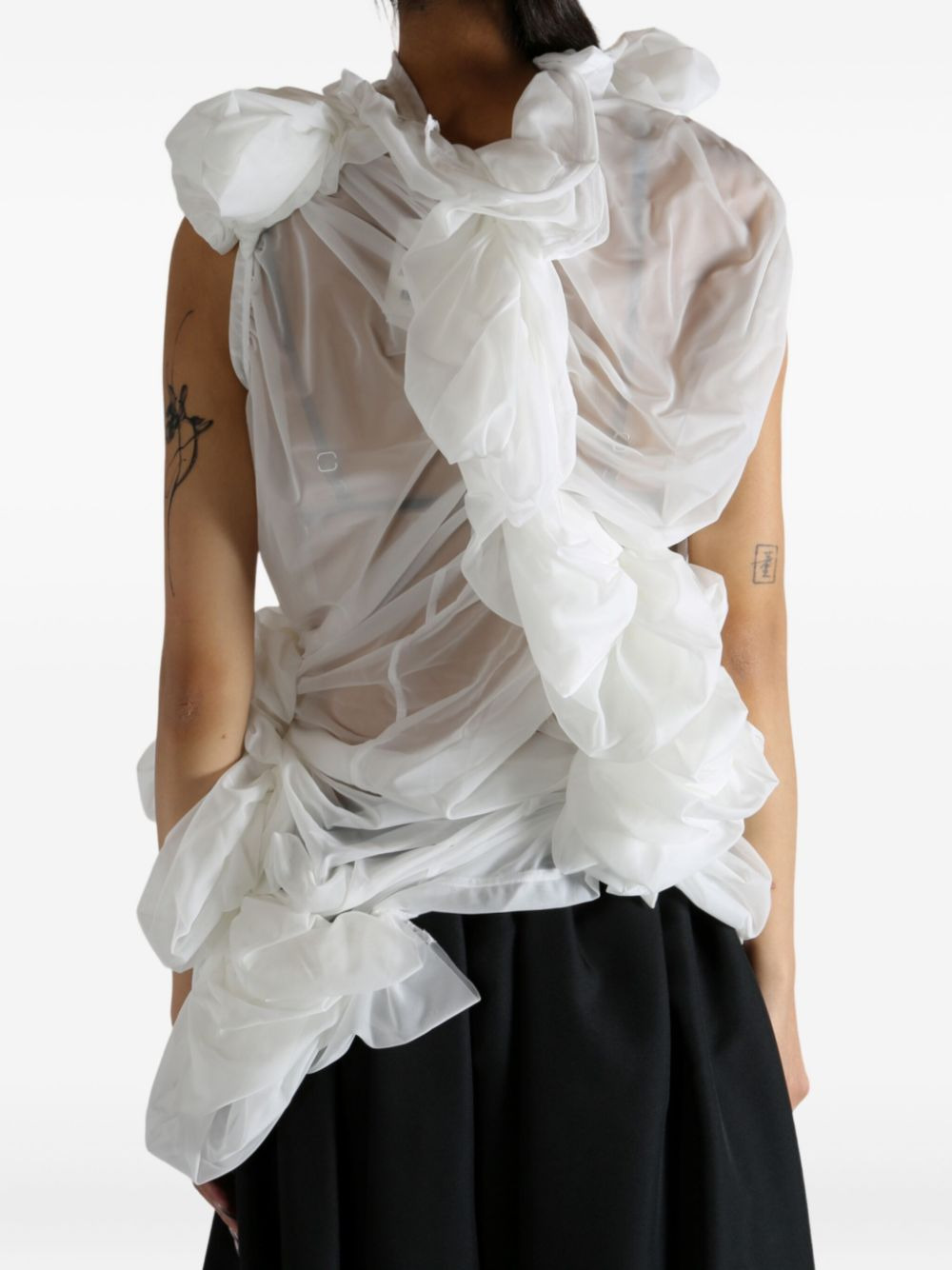 ruffled draped top - 4