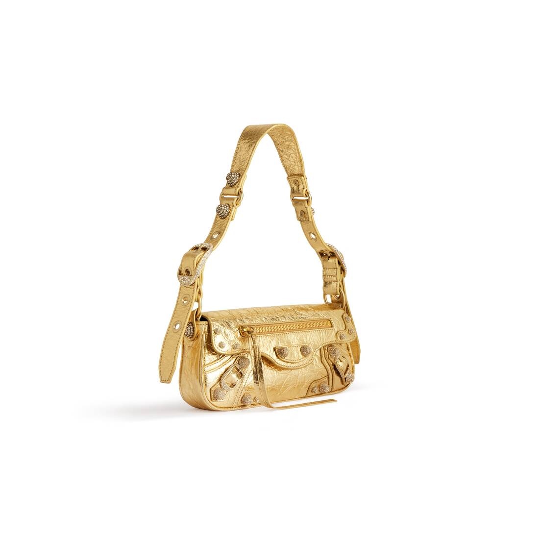 Women's Le Cagole Xs Sling Bag Metallized With Rhinestones in Gold - 2