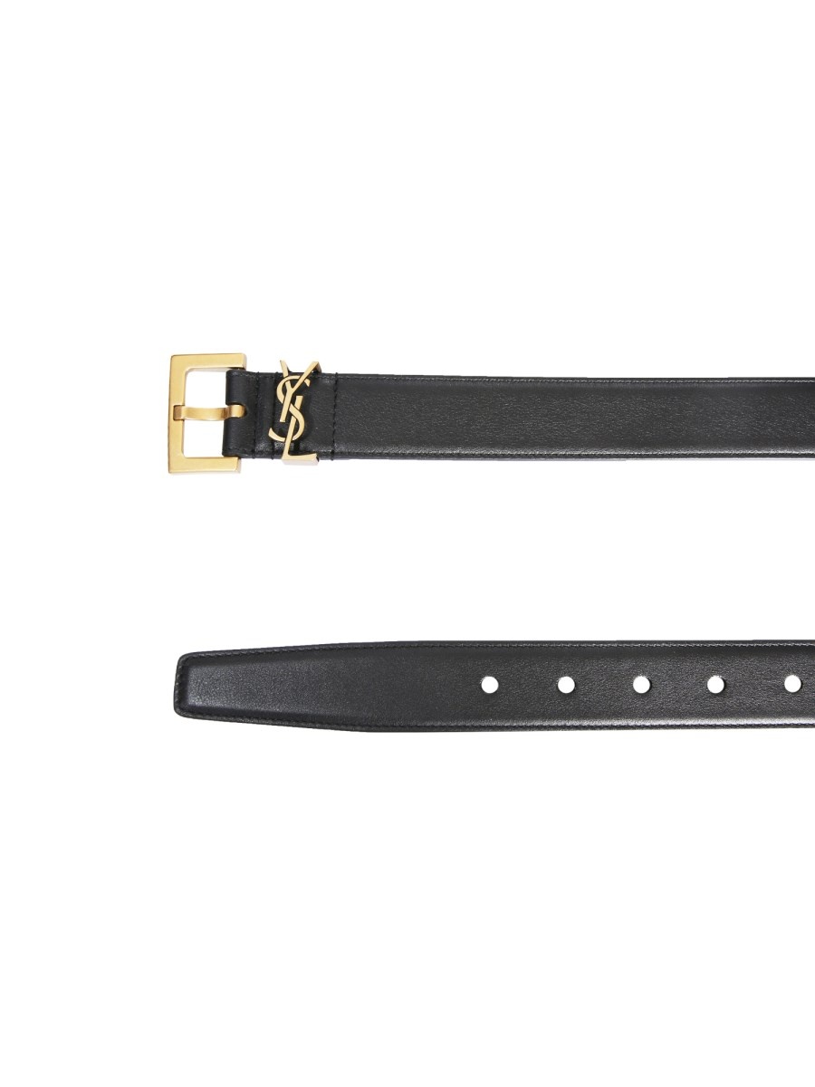 CASSANDRE BELT WITH SQUARE HAMMERED LEATHER BUCKLE - 2