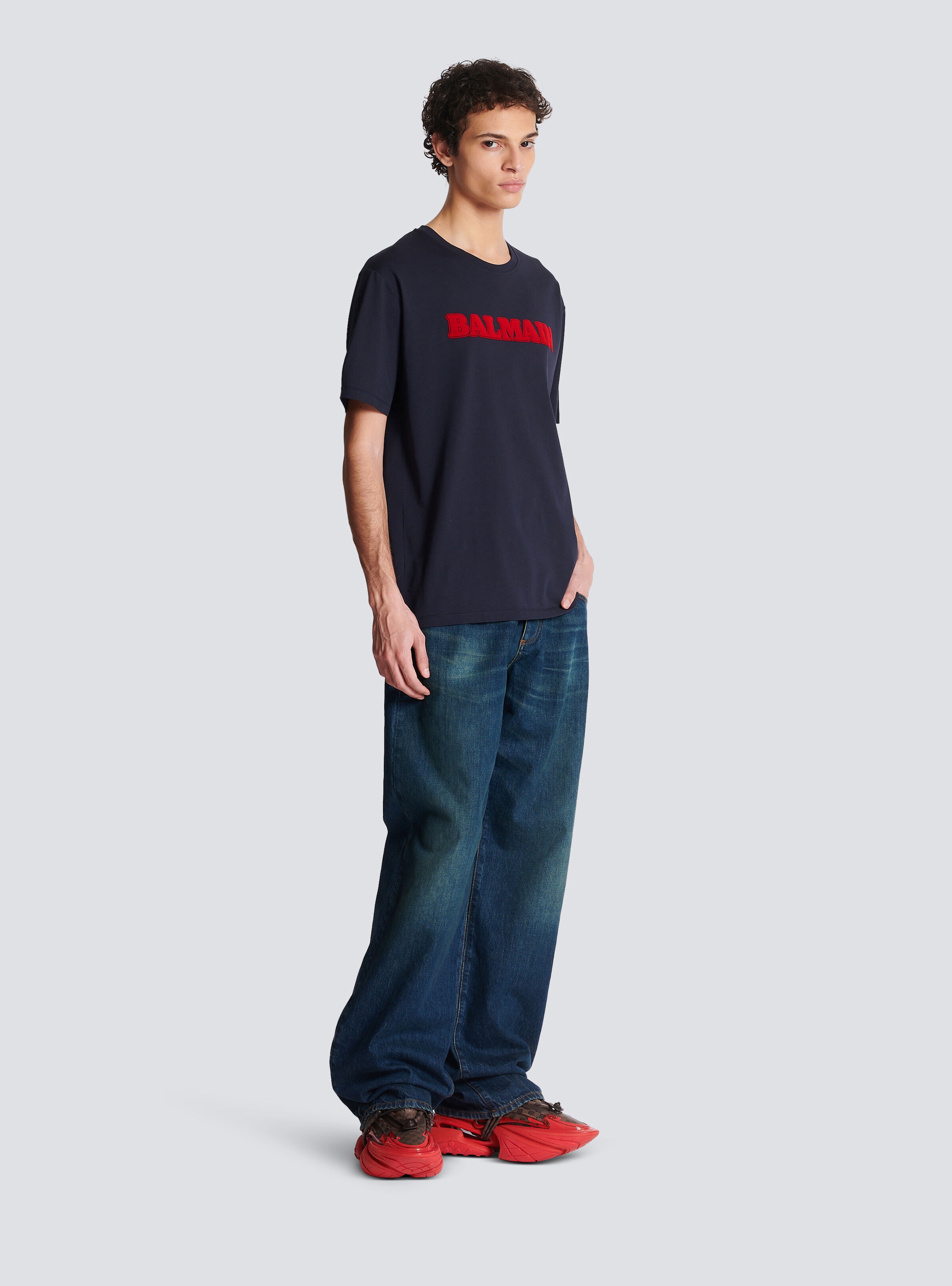 Retro flocked Balmain T-shirt - 3