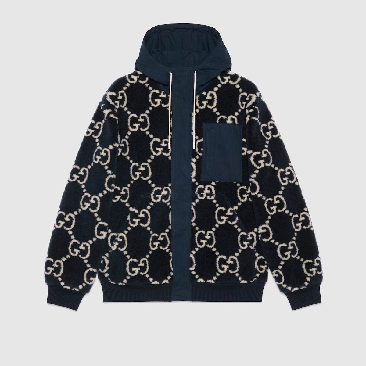 GG fuzzy fabric jacquard jacket - 1