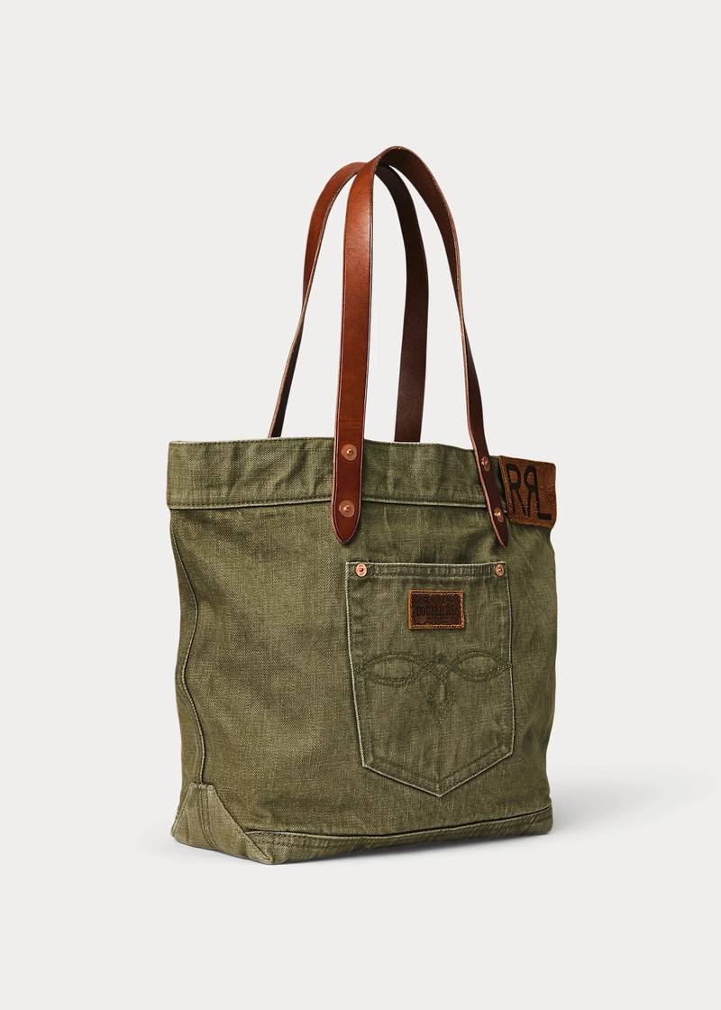 RRL by Ralph Lauren Leather-Trim Twill Tote outlook