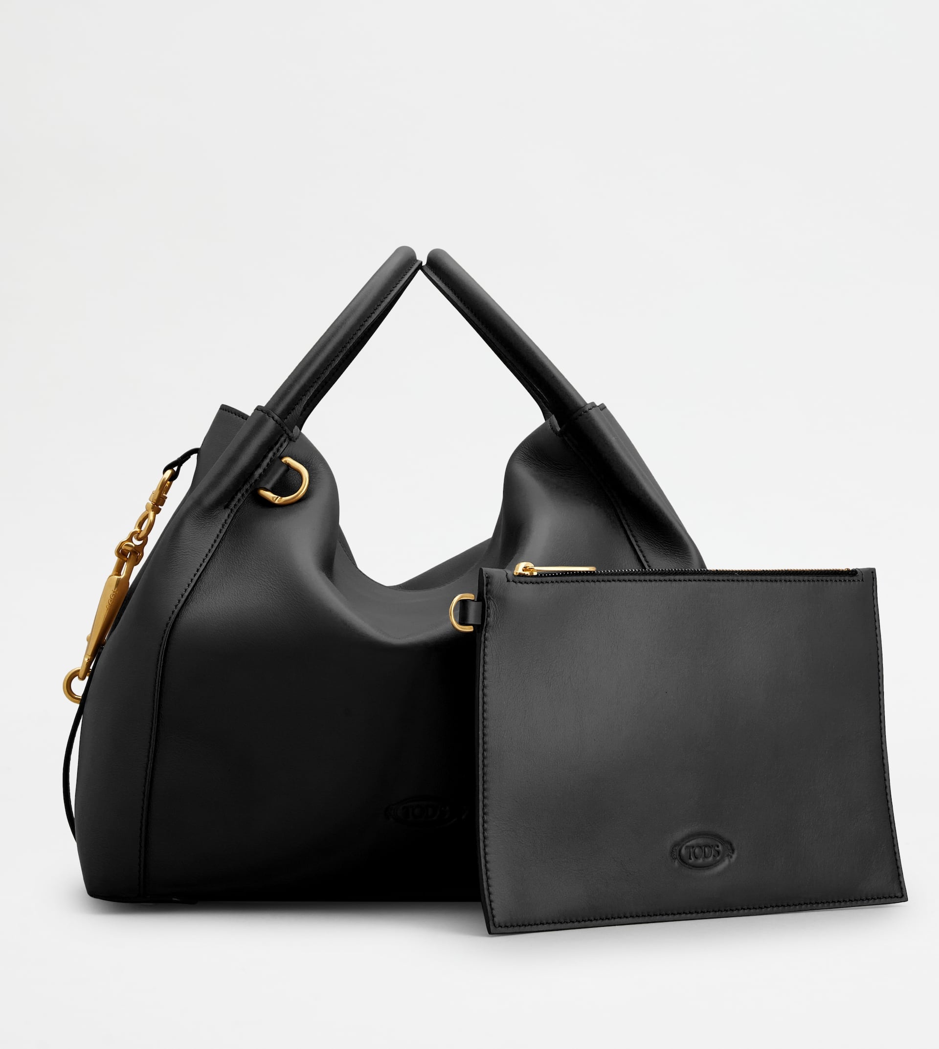 SATCHEL IN LEATHER SMALL - BLACK - 2