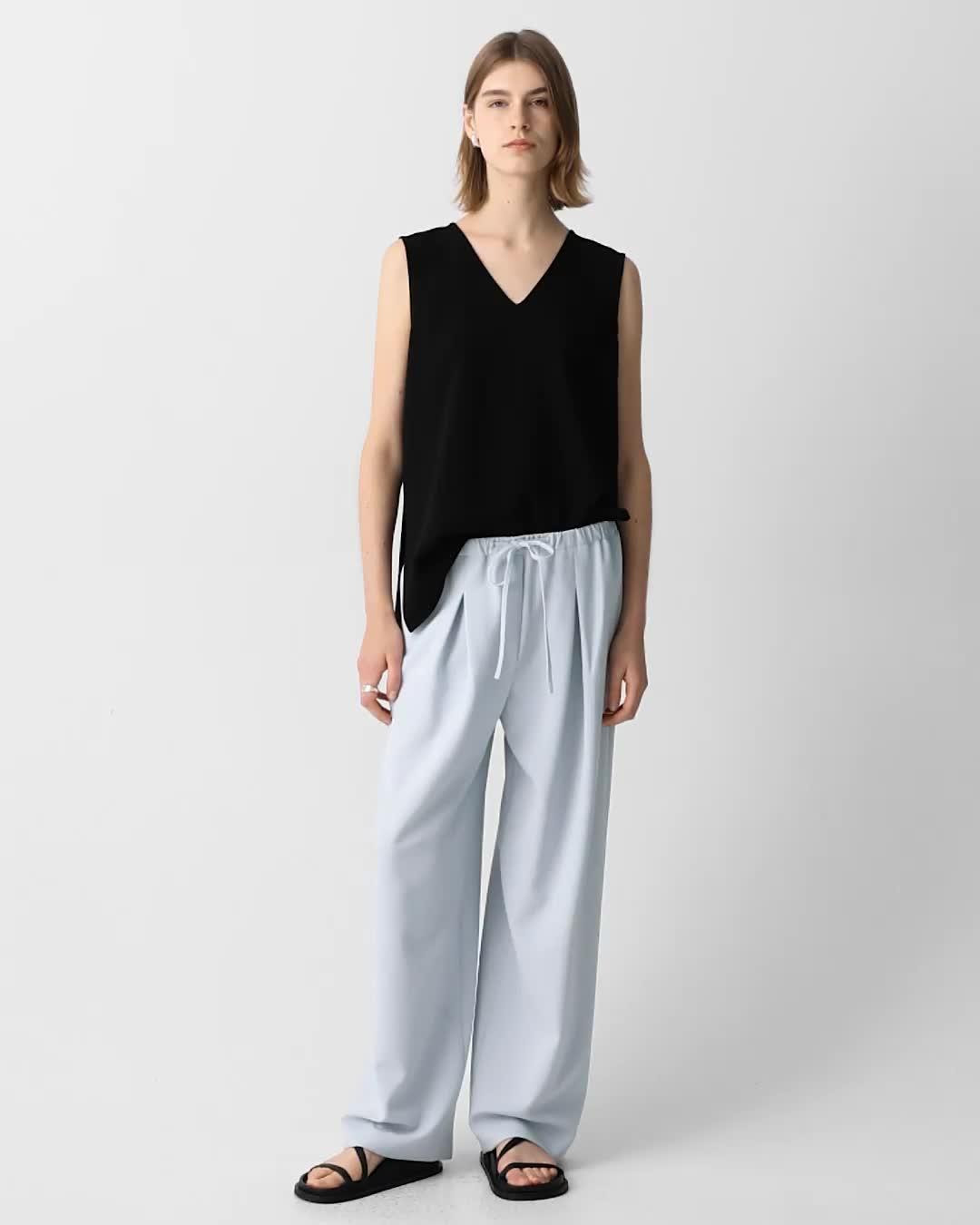 Pleated Pull-On Pant in Admiral Crepe - 7