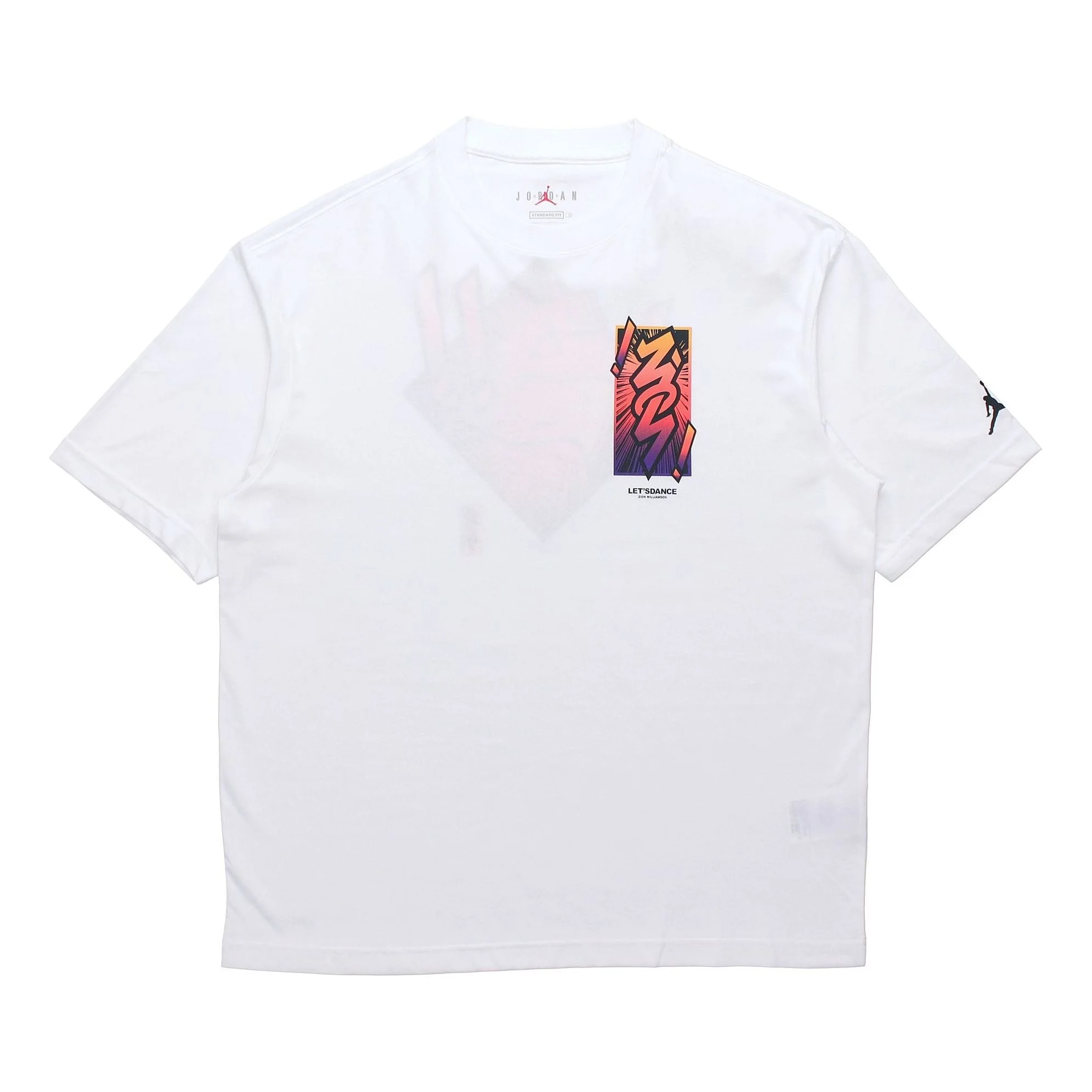 Air Jordan Dri-FIT Zion Basketball Sports Printing Knit Round Neck Short Sleeve White DH0593-100 - 1