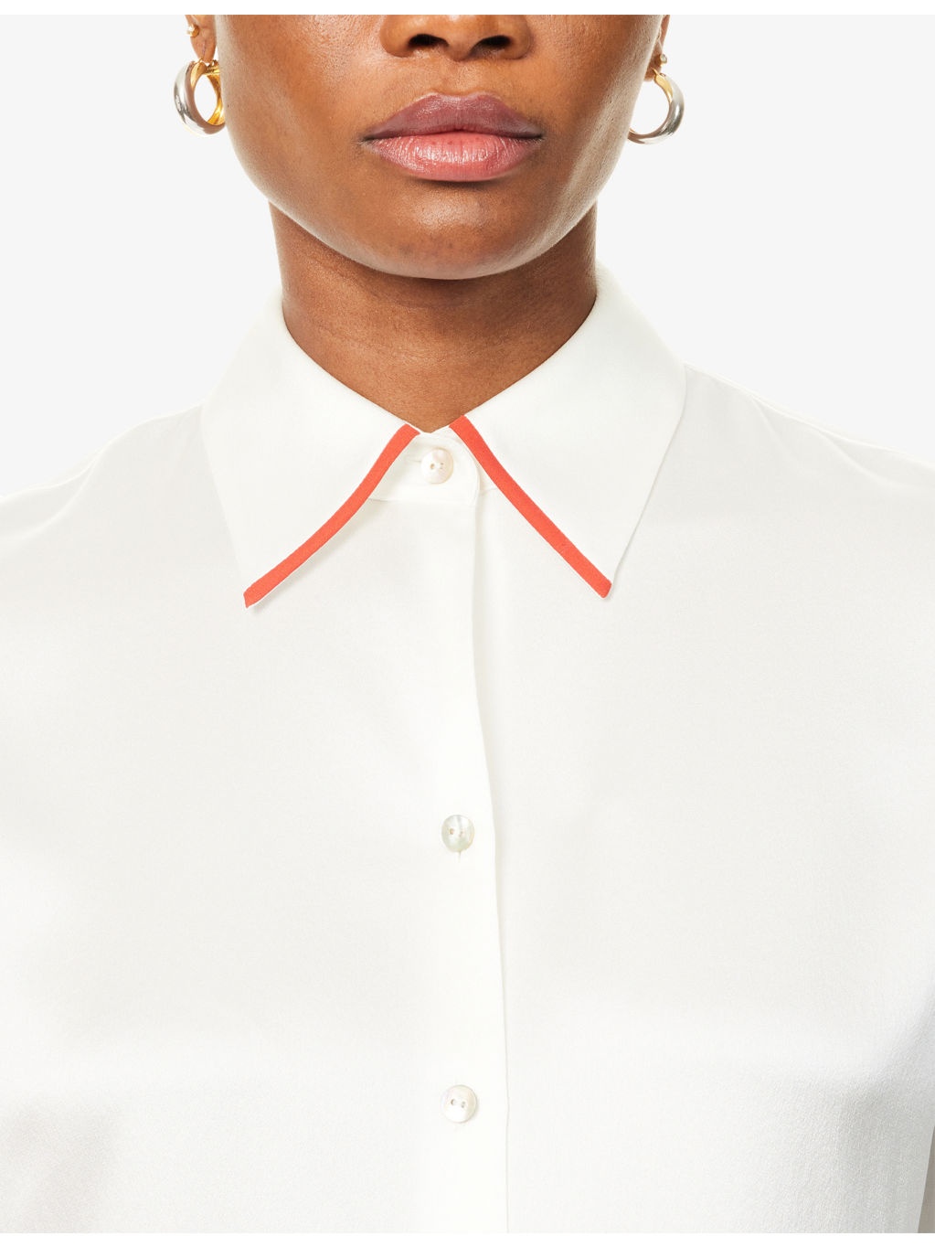 Contrast-Trims Regular-Fit Silk Shirt - 5