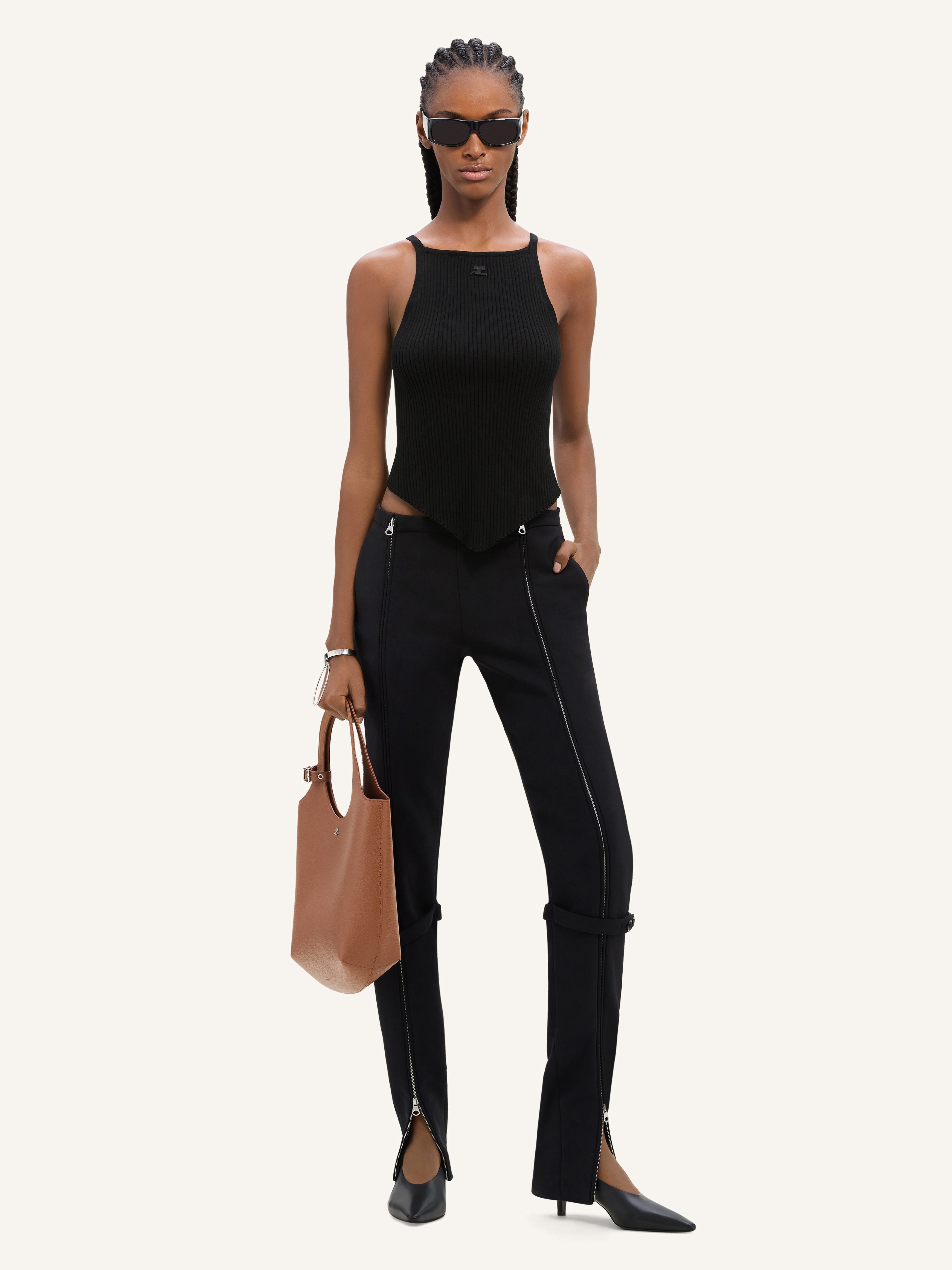 POINTY RIB KNIT TANK TOP - 2