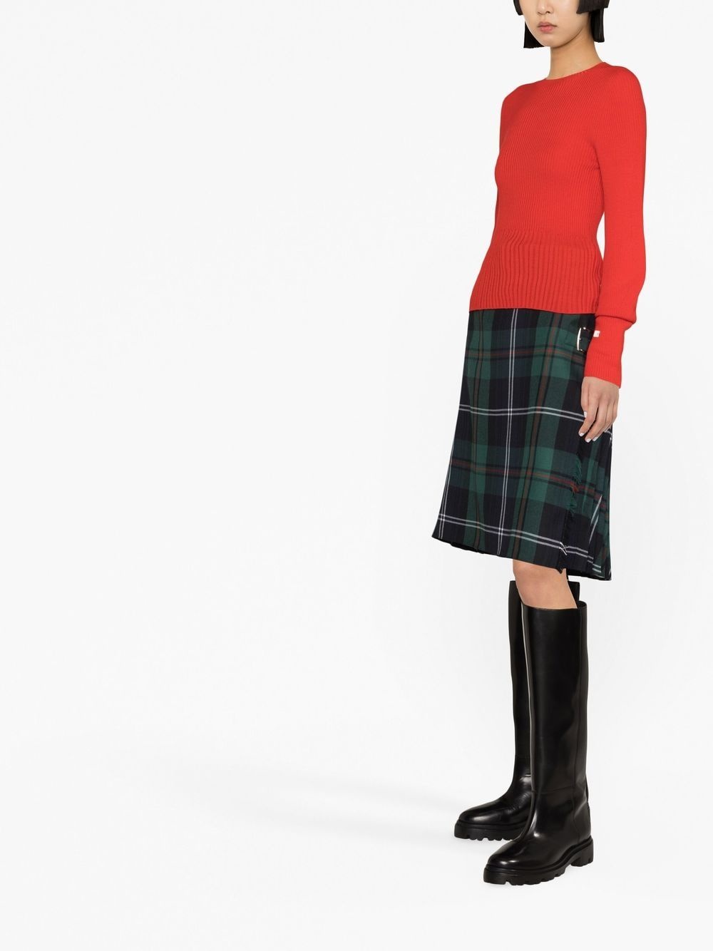 ribbed-knit jumper and balaclava set - 4