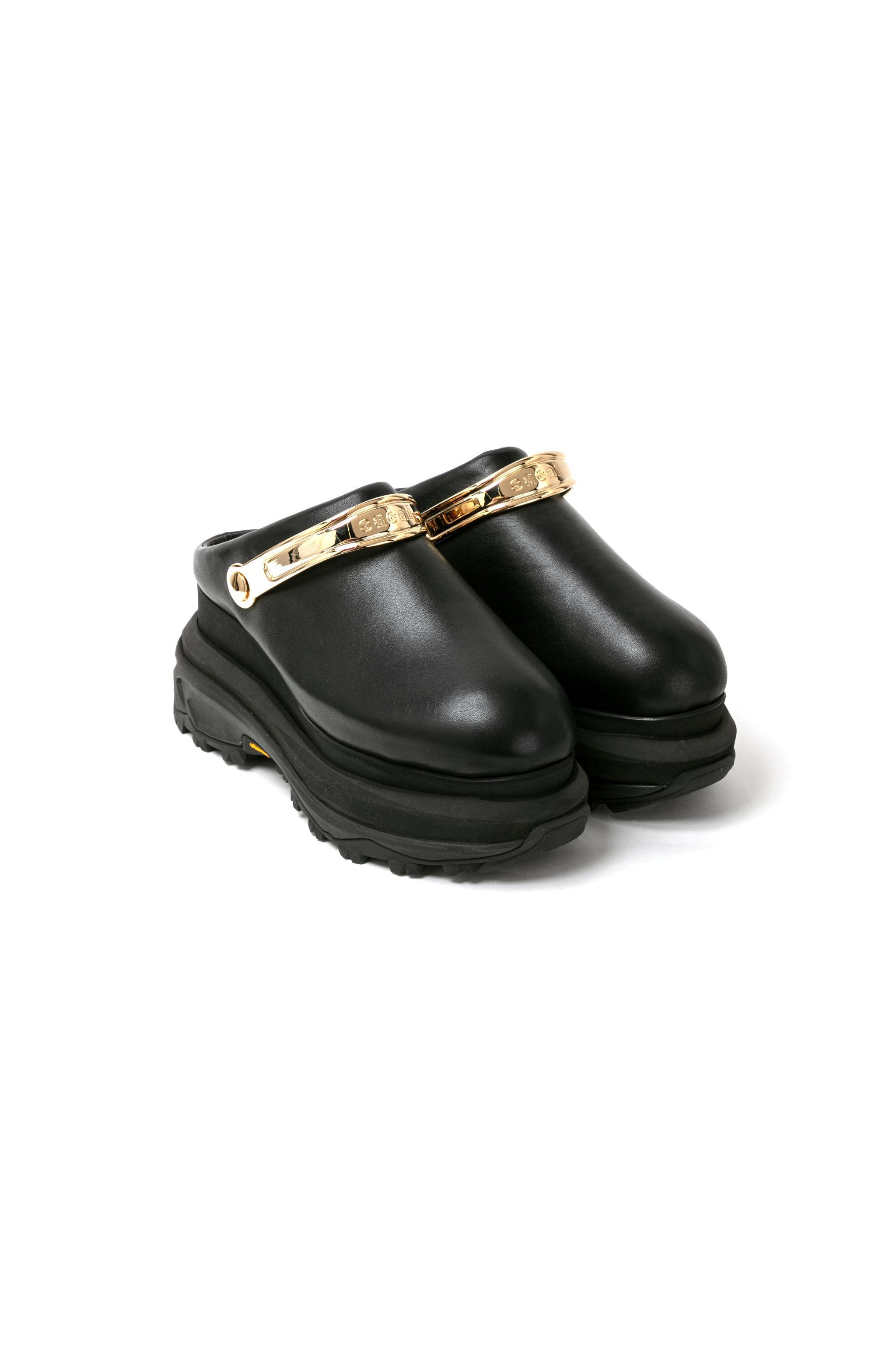 Leather Sabot Wedges - 3