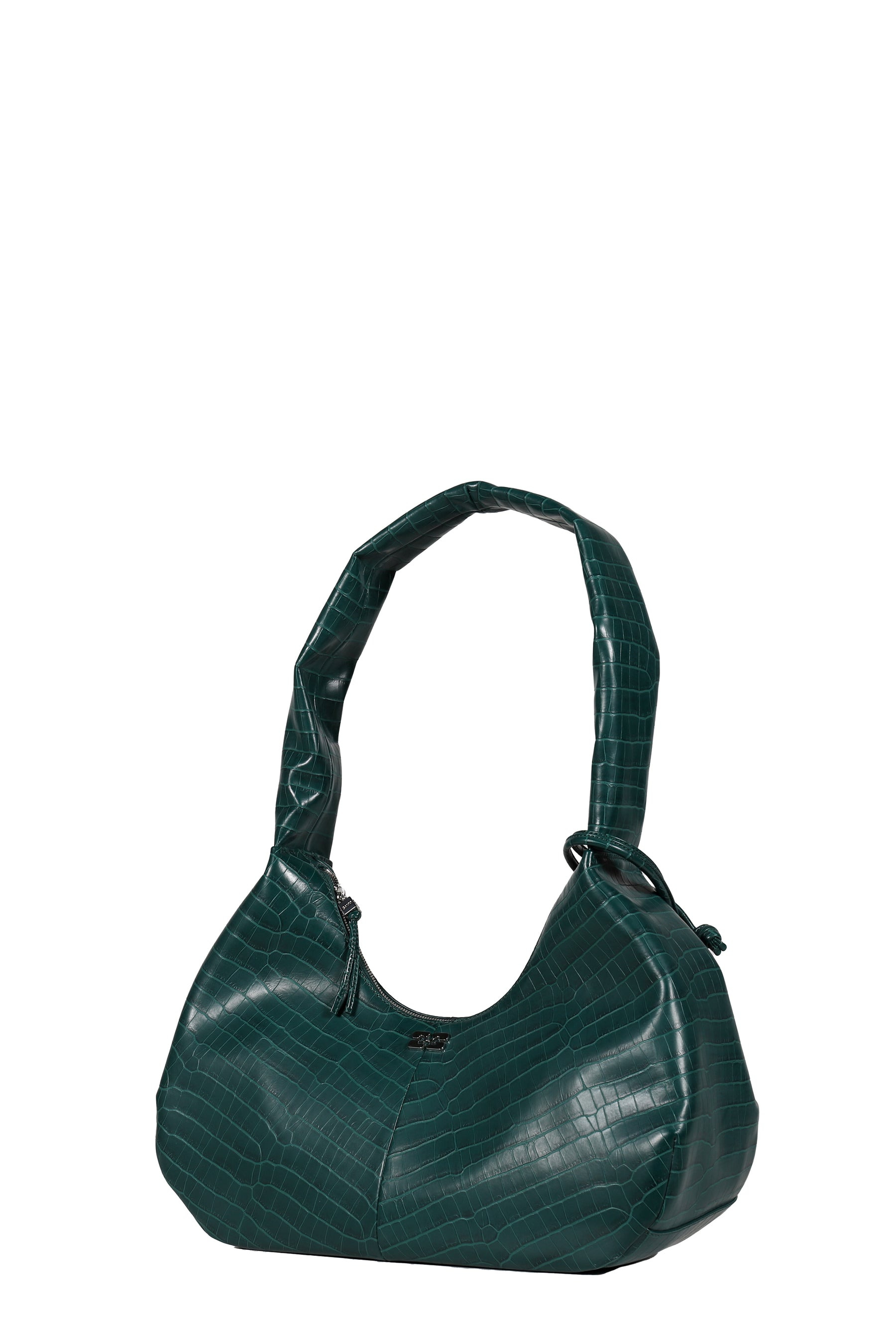 GANNI BOU BAG HOBO MEDIUM CROCO / PINENEEDLE - 5