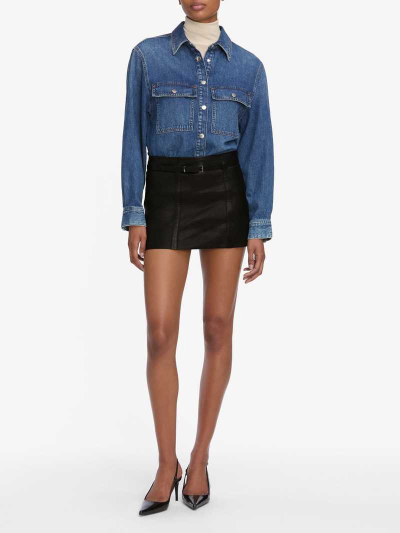 FRAME The Long Sleeve Hi-Low Shirt in Wander outlook