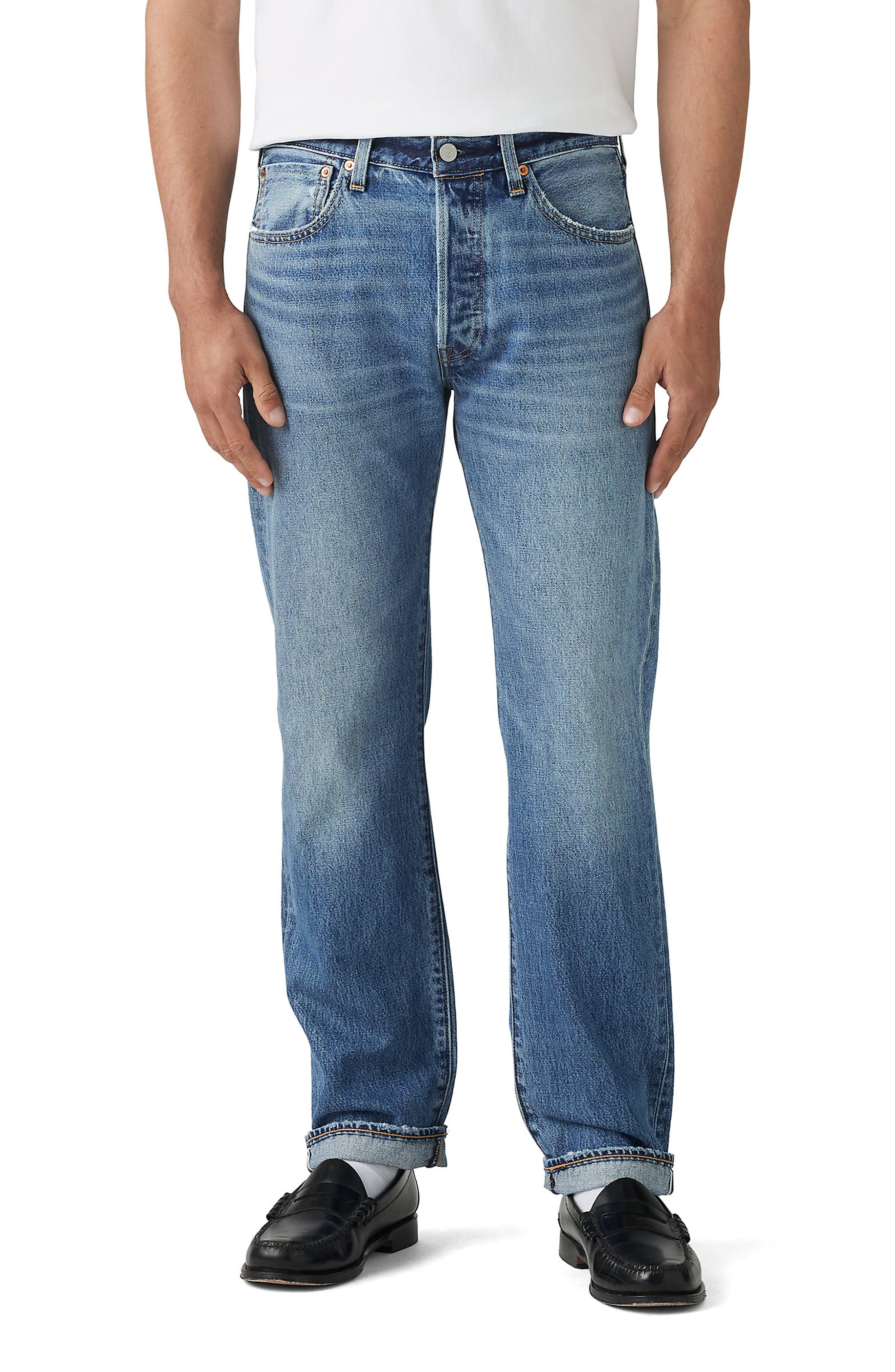 levi's 501® Original Straight Leg Selvedge Jeans in Feeling Powerful Selvedge at Nordstrom - 1