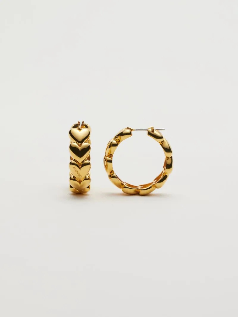 HEART LINK HOOP EARRING - 2