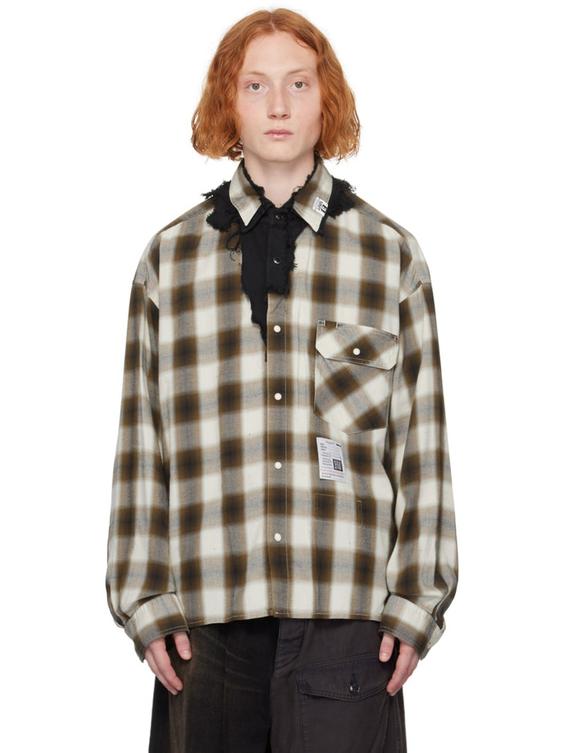 Brown & Off-White Layered Collar Shirt 1