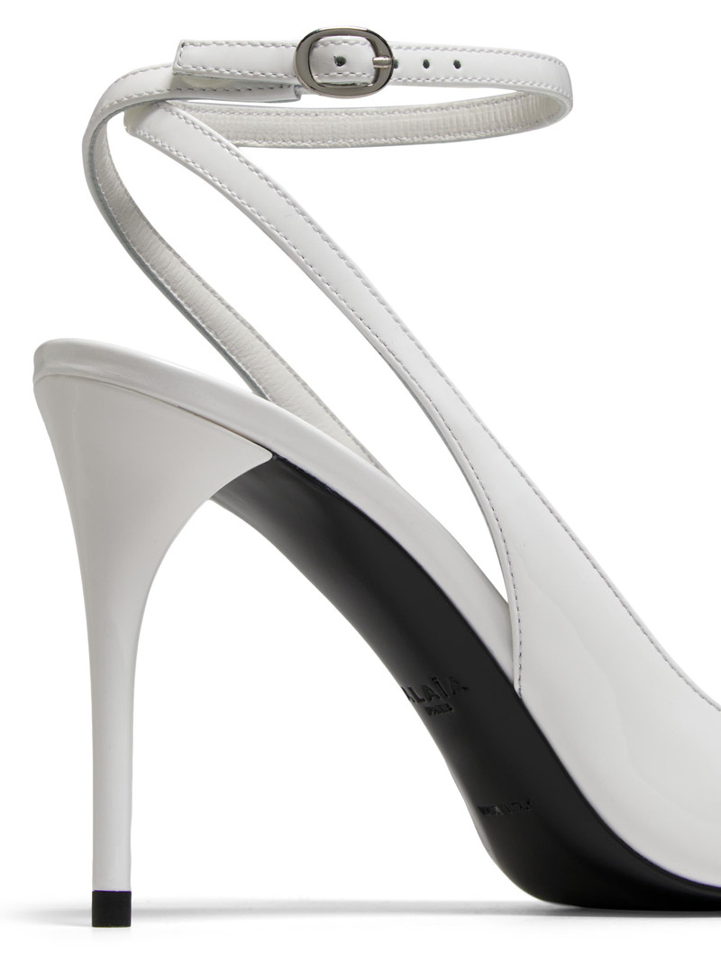 Women's 90MM Patent Leather Pumps - Blanc Optique 6