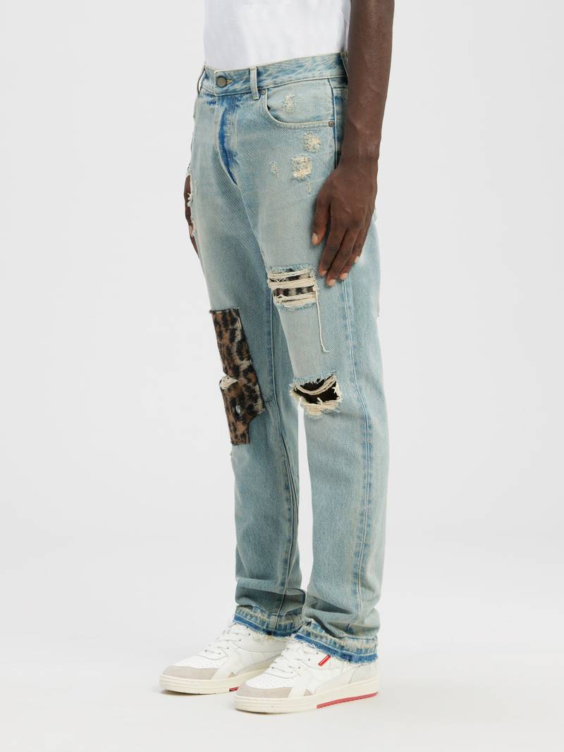 ANIMALIER PATCH REGULAR DENIM PANTS 4