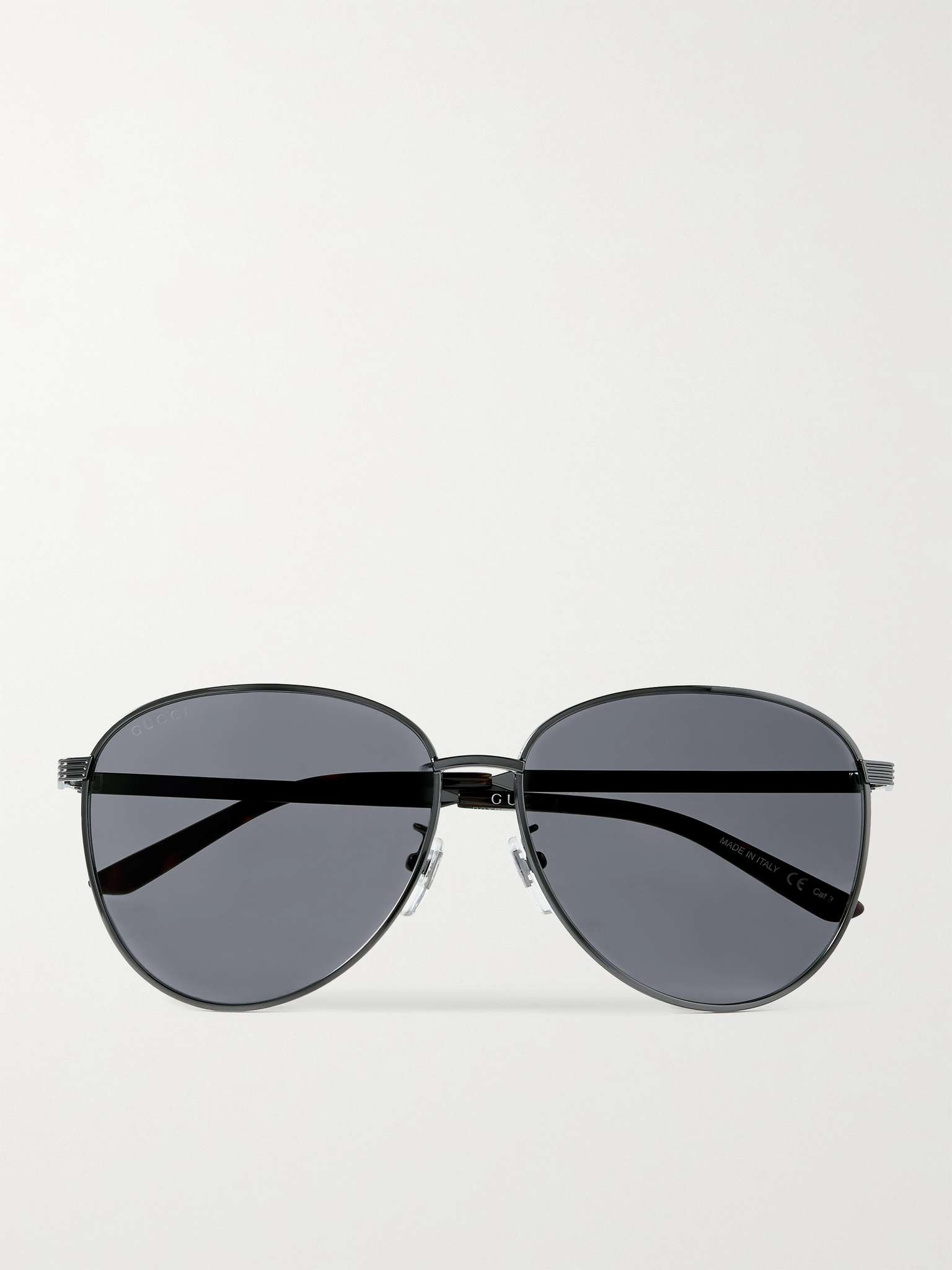 Aviator-Style Gunmetal-Tone Sunglasses - 1