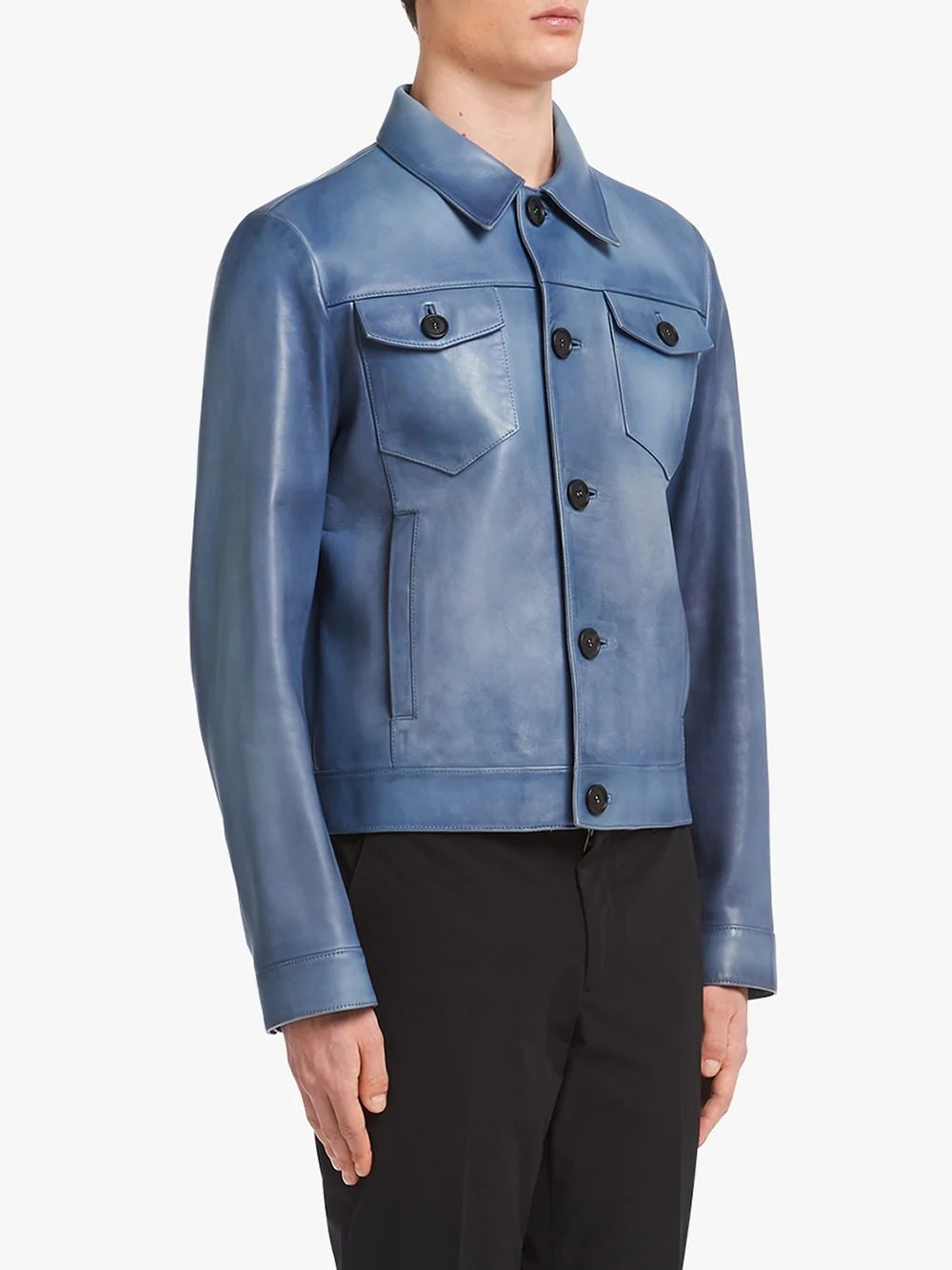 waxed nappa blouson jacket - 3