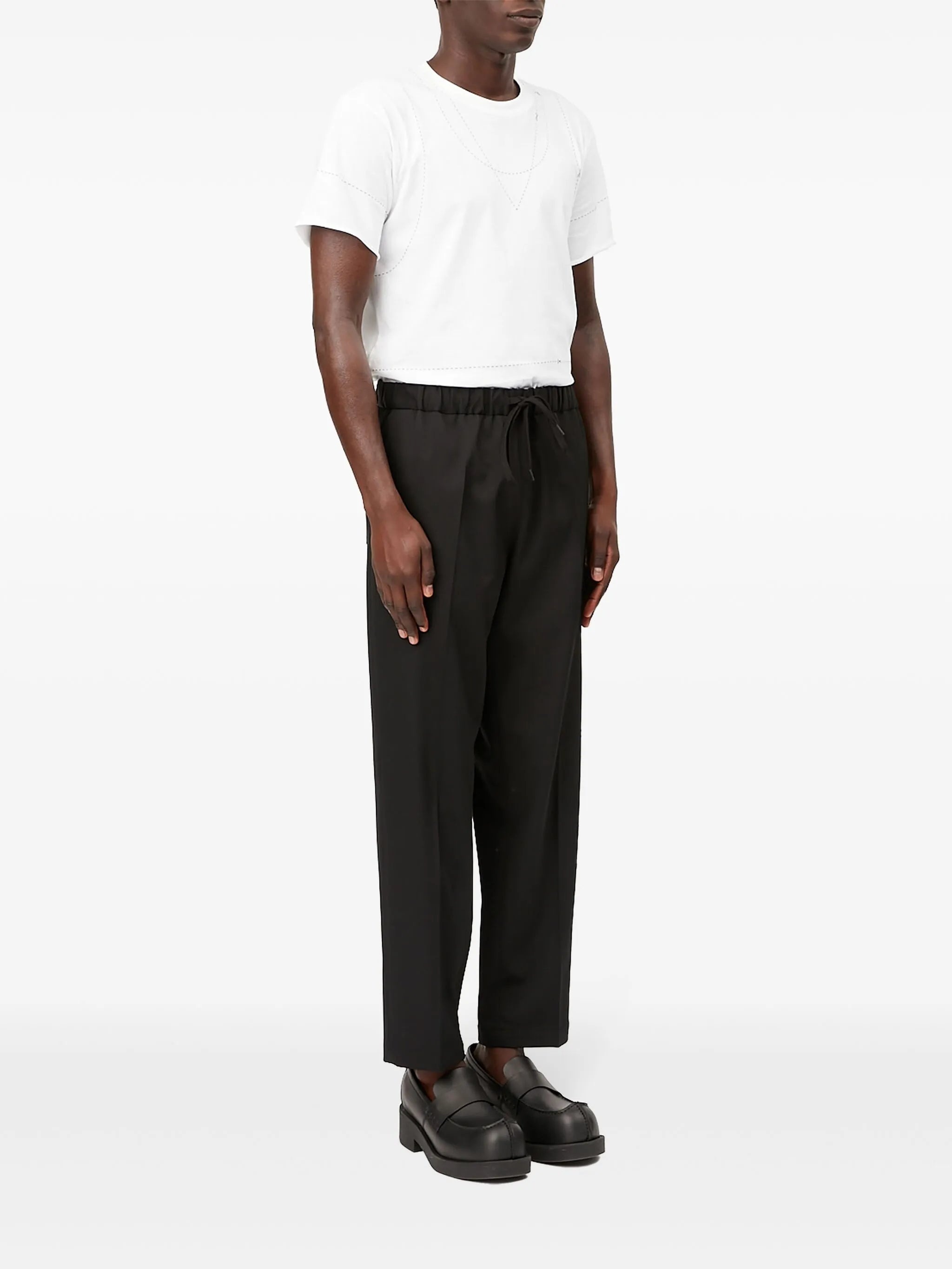 Drawstring Cropped Trousers - 6