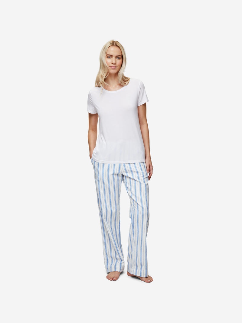 Women's Lounge Trousers Kelburn 31 Brushed Cotton Blue - 3