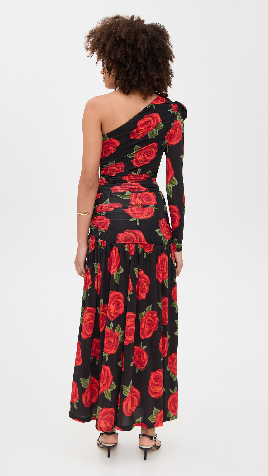 Latin Roses One Shoulder Midi Dress - 2