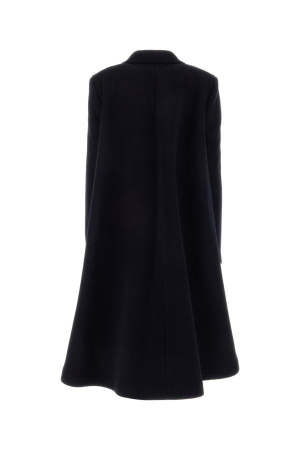 Bottega Veneta Woman Midnight Blue Wool Blend Cape Coat - 2