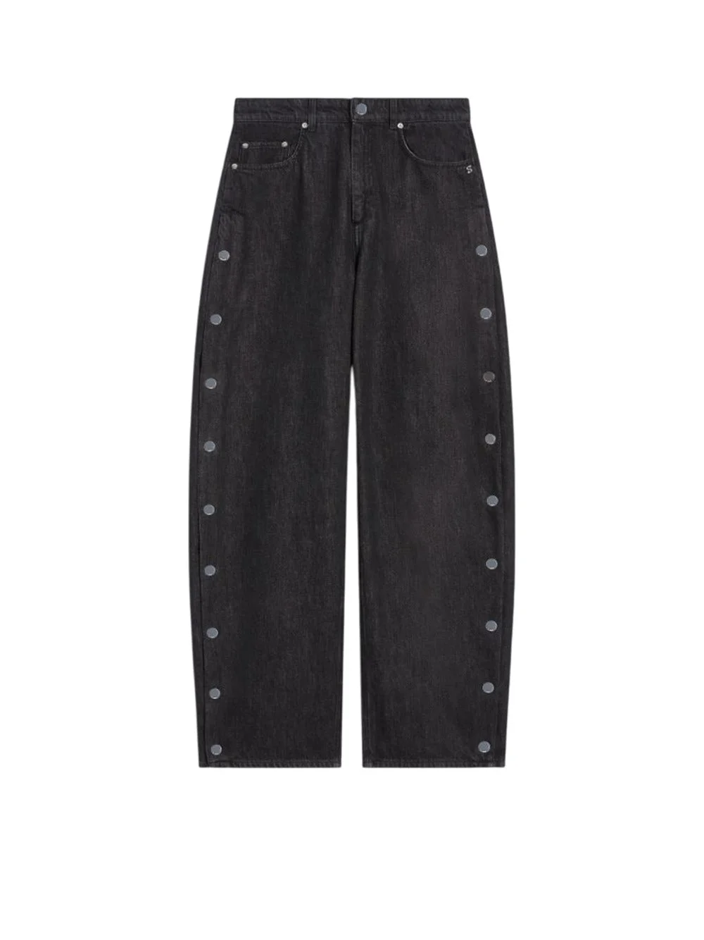 Sportmax Women Wide-Leg Jeans With Buttons - Black - 1
