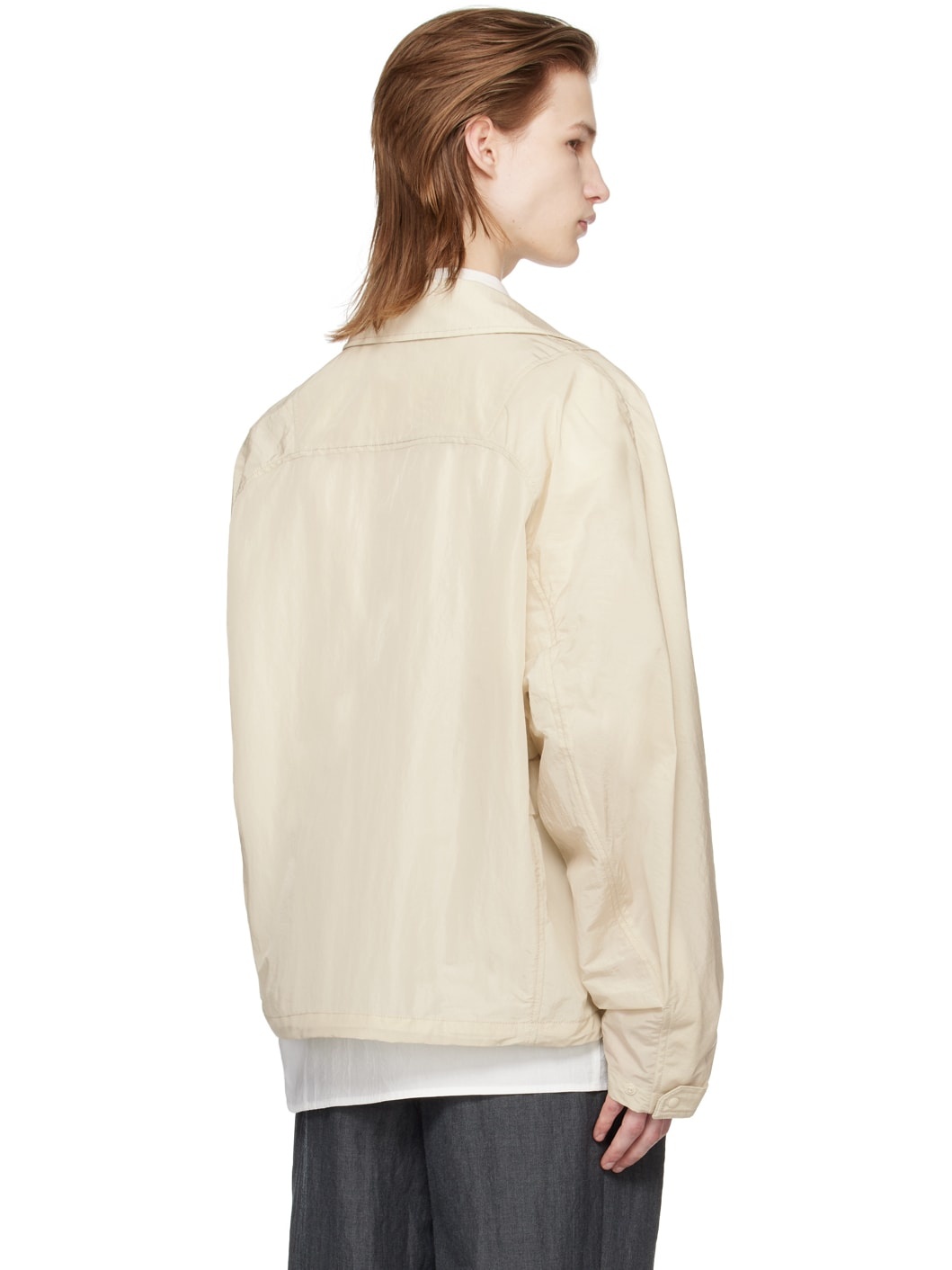 Beige Crinkled Jacket - 3
