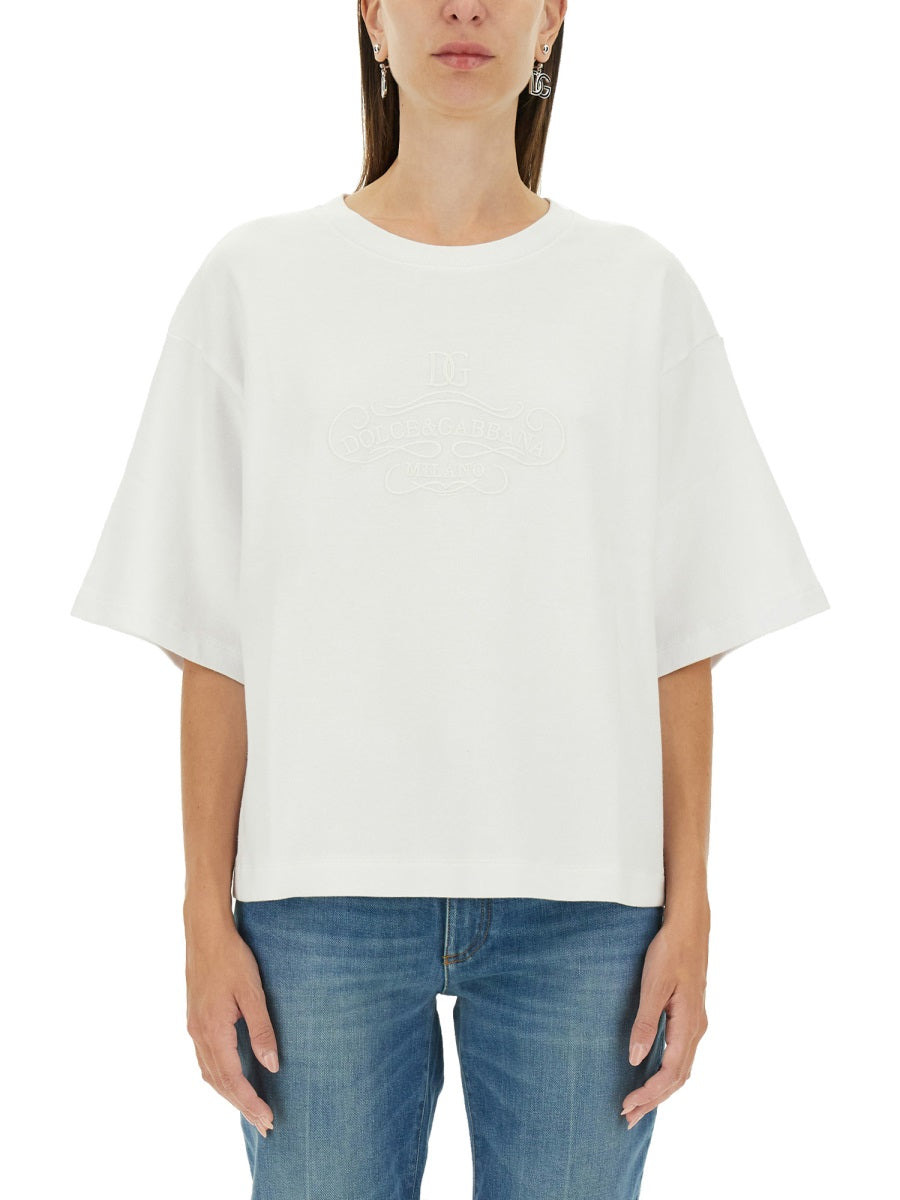 Dolce & Gabbana Women T-Shirt With Lettering Logo - 1