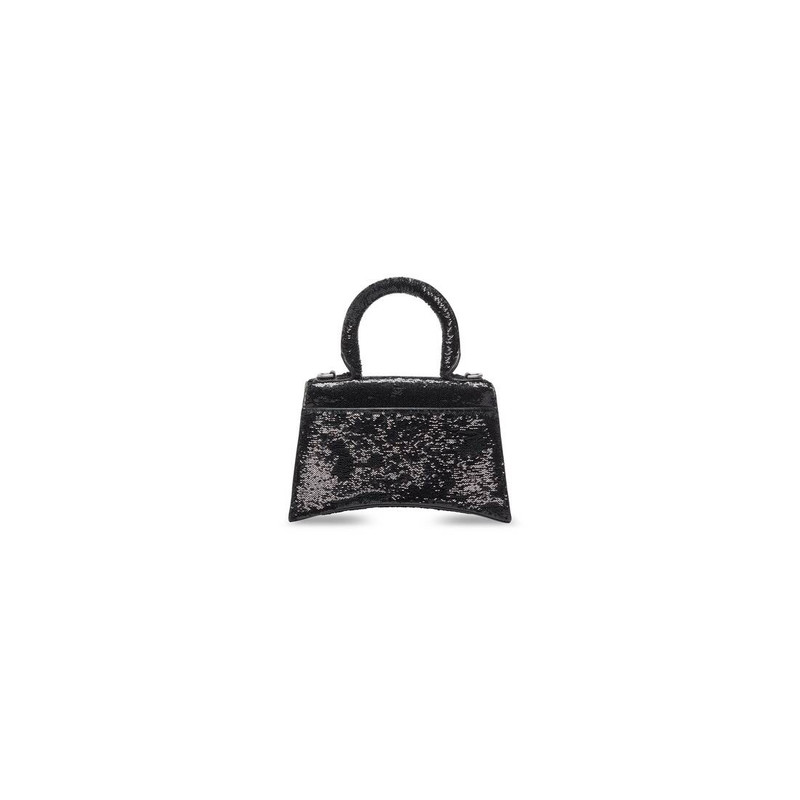 Women's Hourglass Xs Handbag With Chain And Sequin in Black 7