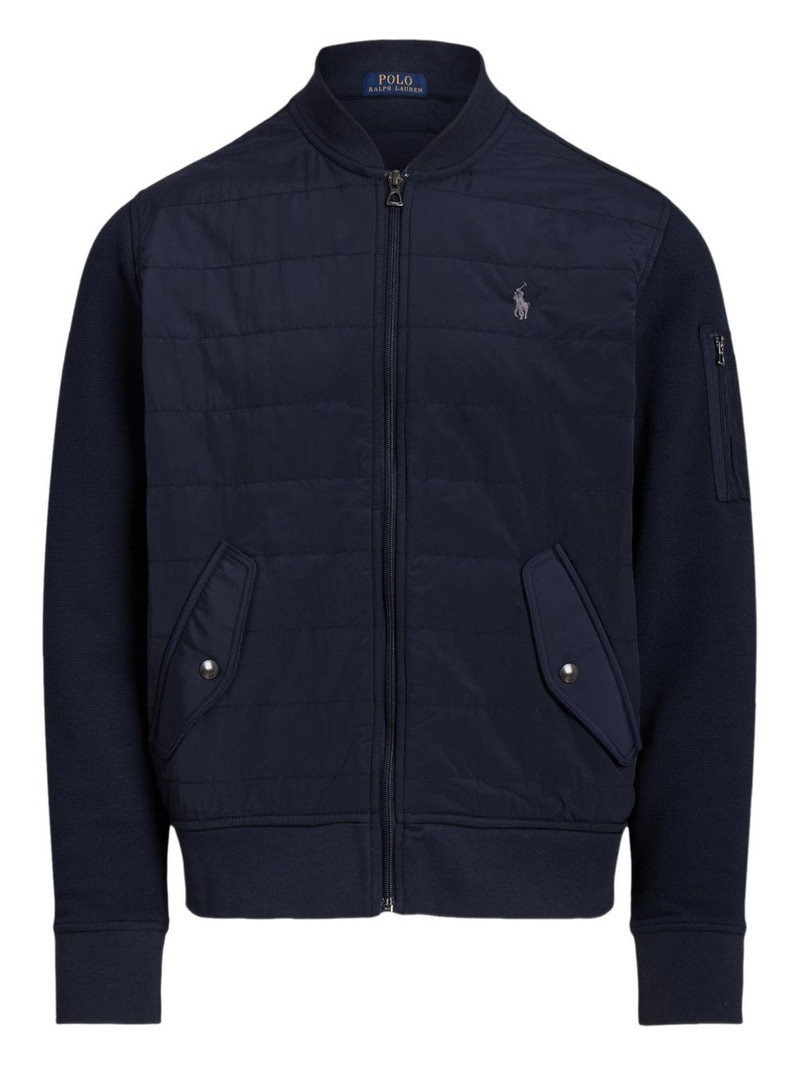 panel-design zip-fastening bomber jacket 1