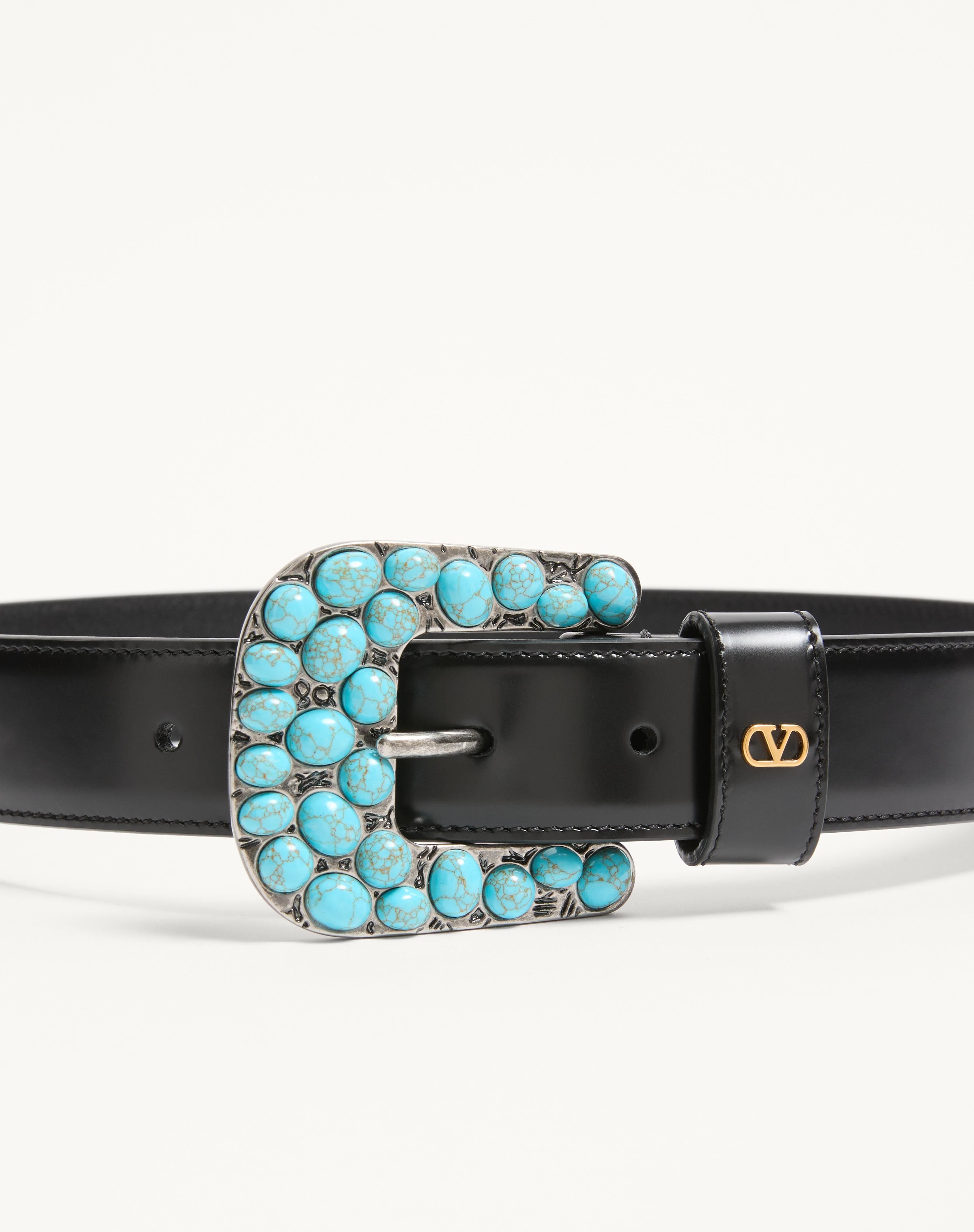 VLOGO SIGNATURE BRUSHED CALFSKIN BELT 30 MM - 4