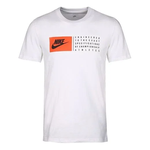 Nike Sportswear Alphabet Printing Athleisure Casual Sports Short Sleeve White 943781-100 - 1