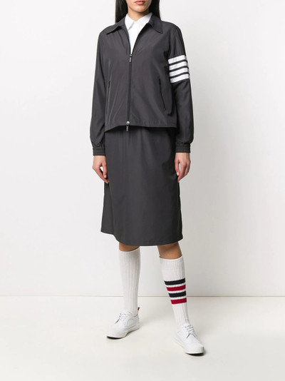 Thom Browne tricolor flyweight tech zip-gusset 4-Bar jacket outlook